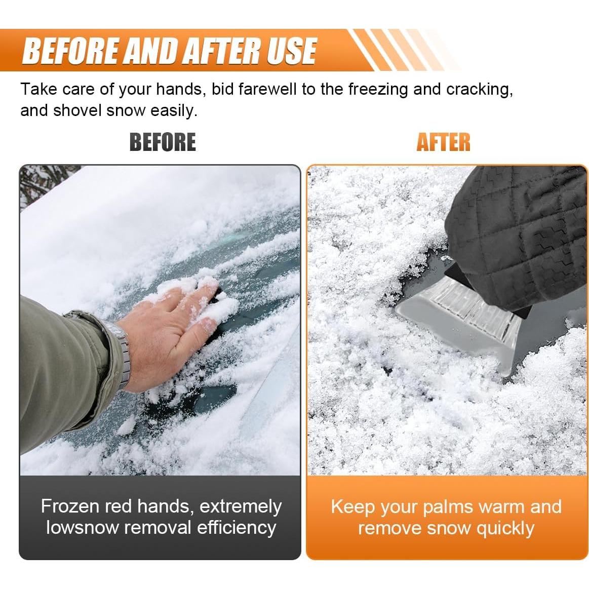 Raspador de Hielo para Auto con Guante KITUREK Negro 32.5x22cm