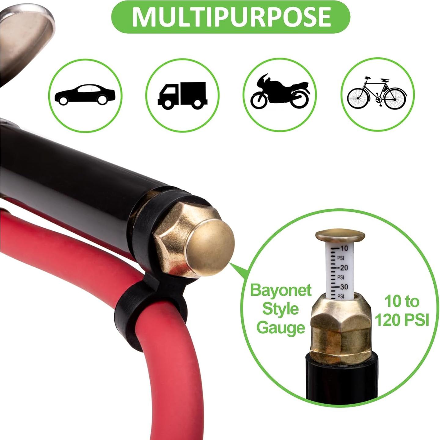 Medidor de Presión de Neumáticos Spurtar 10-120 PSI con Inflador