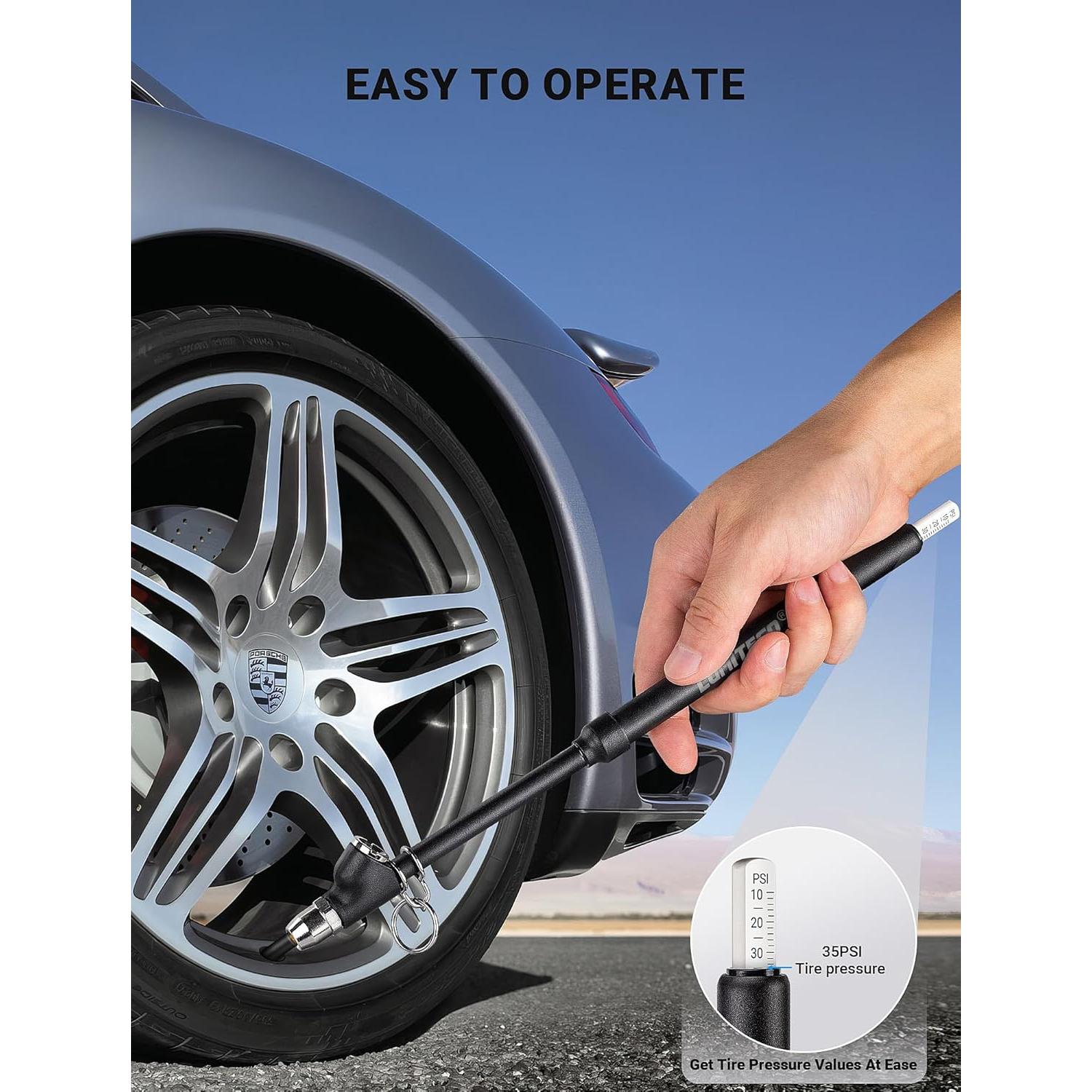 Juego de 2 Medidores de Presión de Neumáticos LUMITECO 10-150 PSI