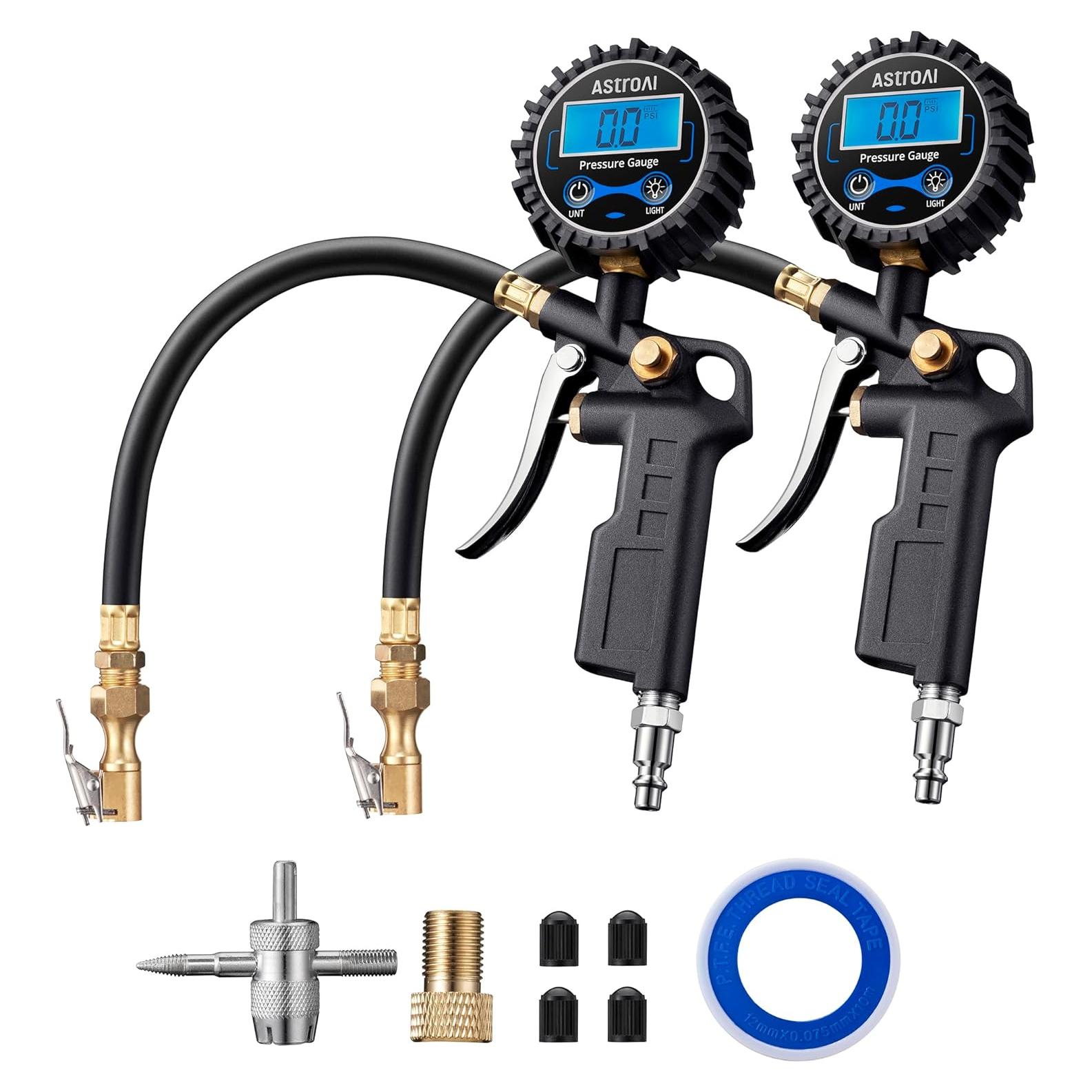 Medidor de Presión de Neumáticos Digital AstroAI 250 PSI con Inflador