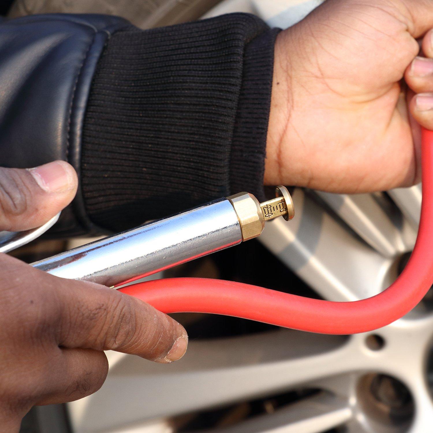 Medidor de Inflador de Neumáticos WYNNsky 10-90 PSI con Manguera 30 cm