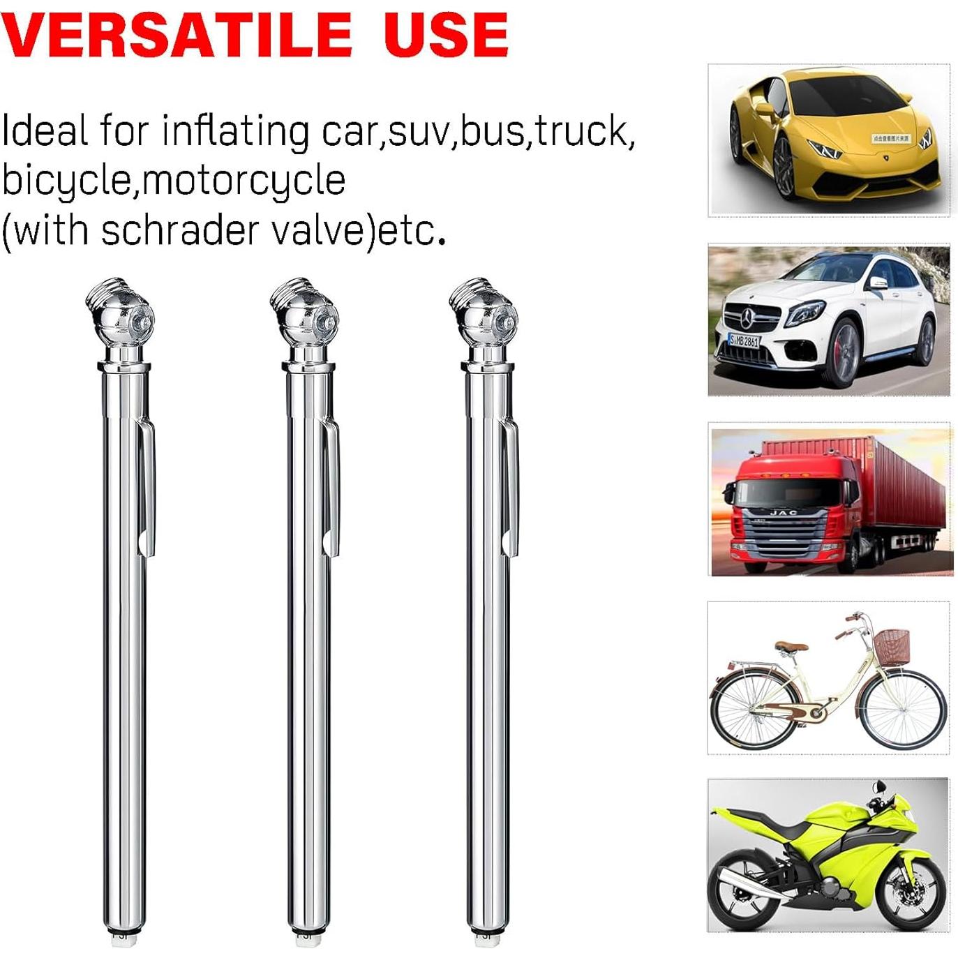 Medidor de Presión de Neumáticos PINKJOY Acero Inoxidable 10-75 PSI