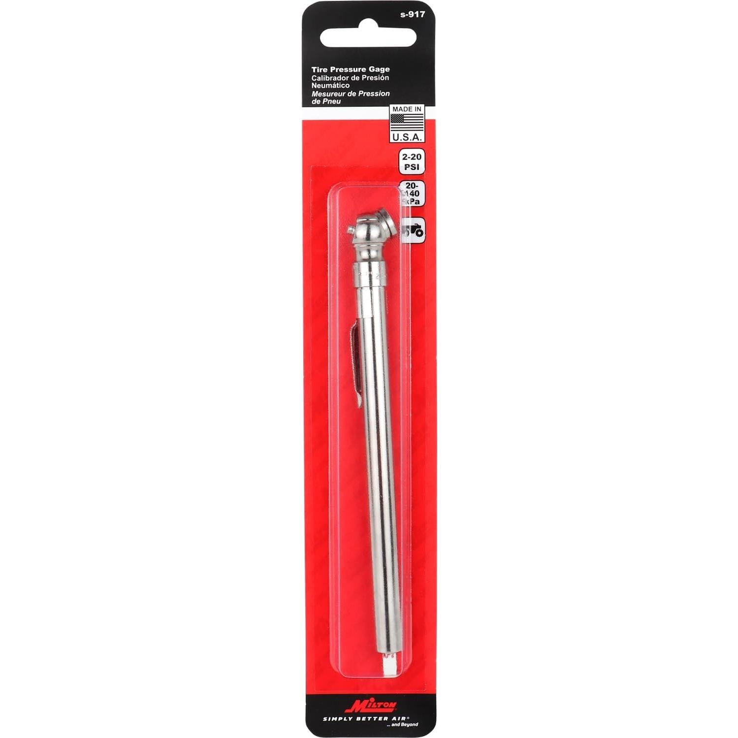 Manómetro de presión de neumáticos Milton S-917 2-20 PSI