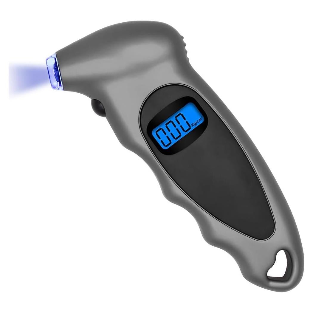 Medidor Digital de Presión de Neumáticos KVAEY 0-10 Bar Gris