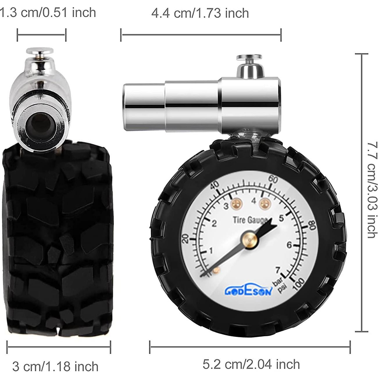 Medidor de presión de neumáticos GODESON Presta 100PSI/7Bar