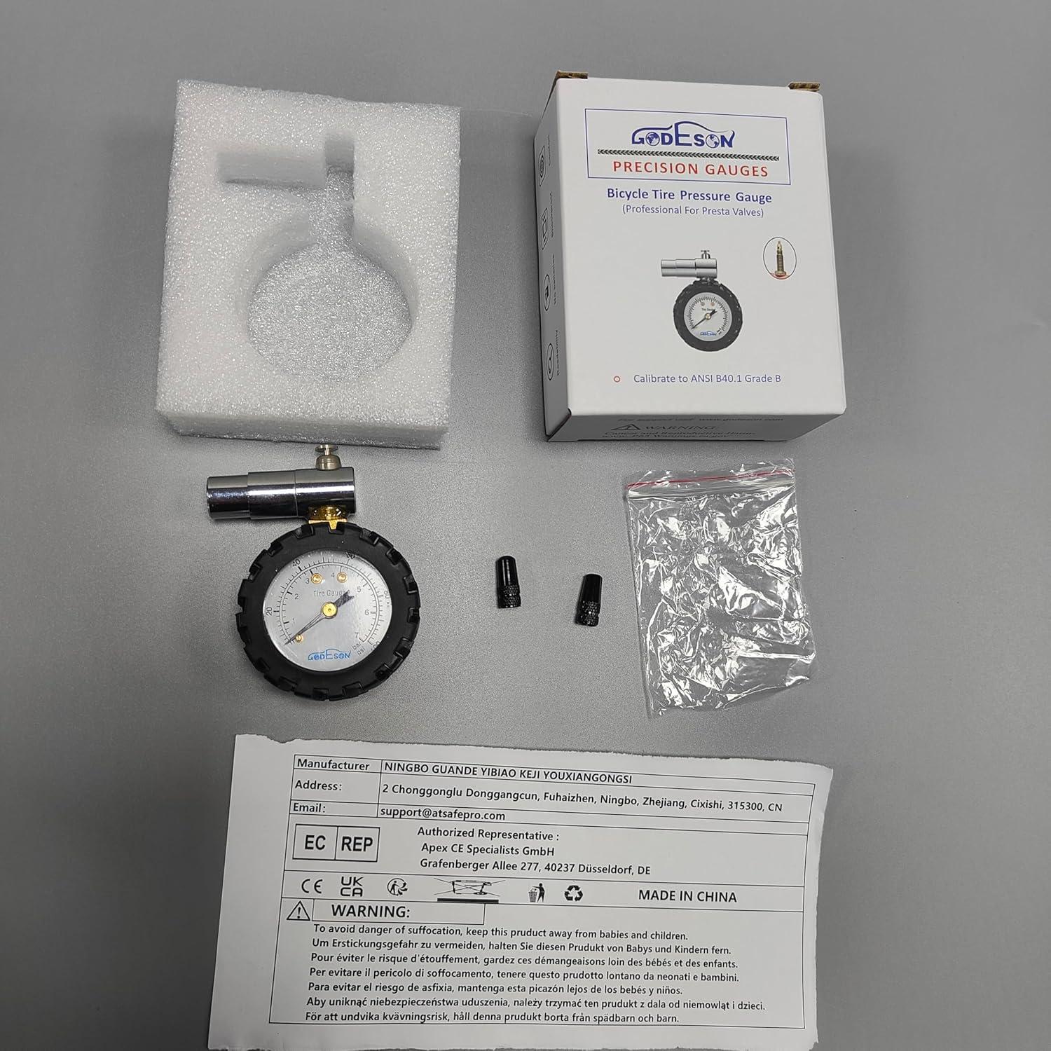 Medidor de presión de neumáticos GODESON Presta 100PSI/7Bar