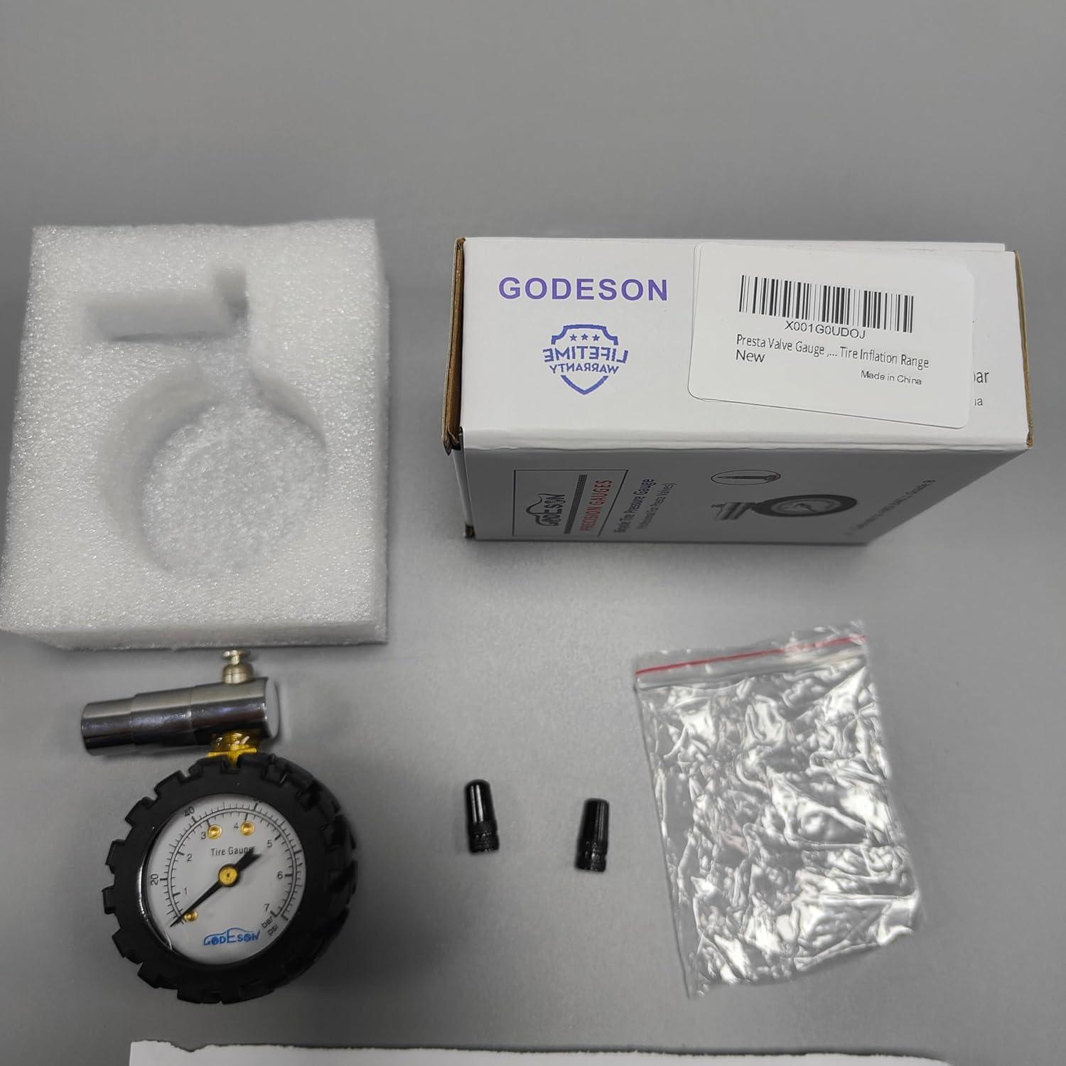 Medidor de presión de neumáticos GODESON Presta 100PSI/7Bar