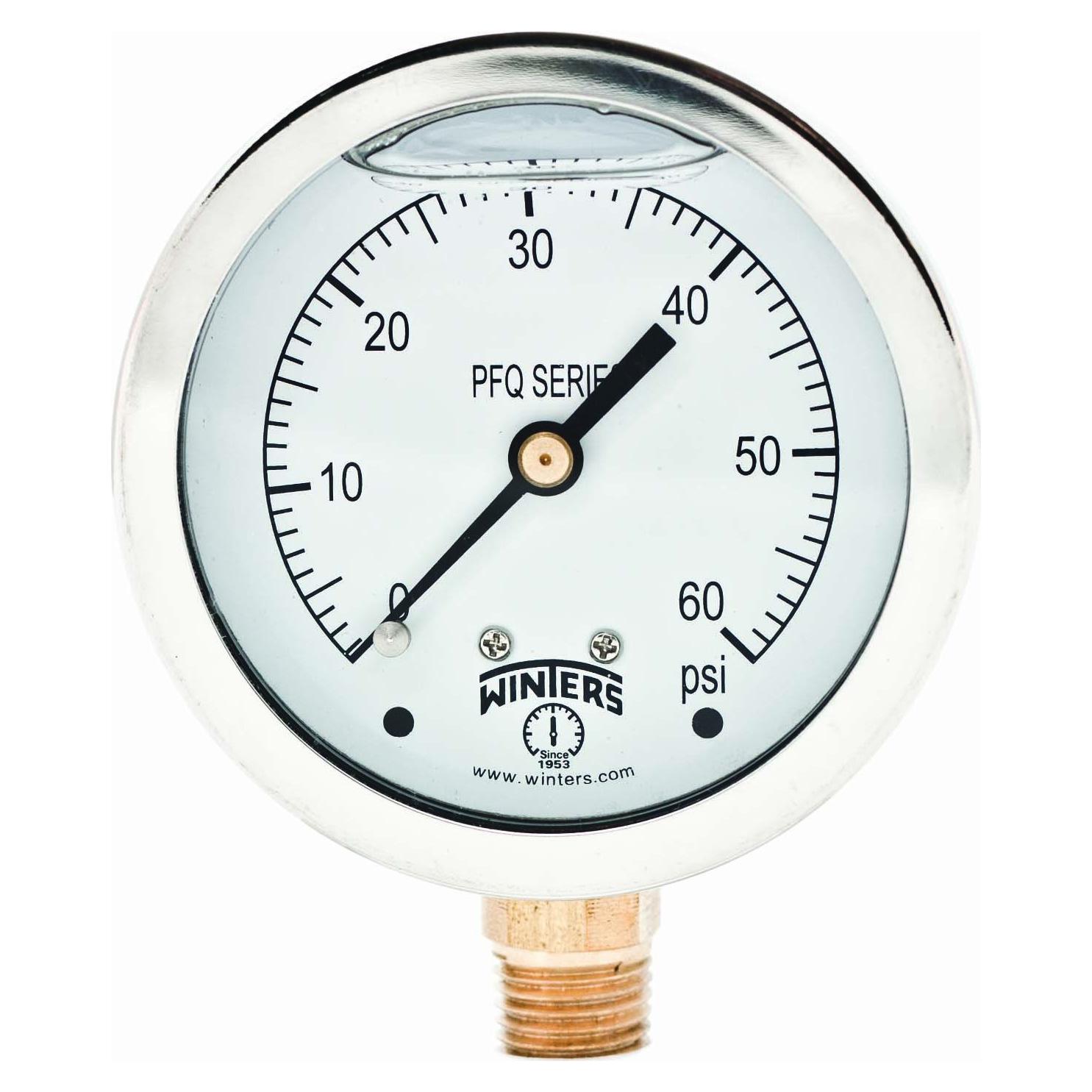 Manómetro Industrial Winters PFQ 2.5" Escala 0-60 PSI