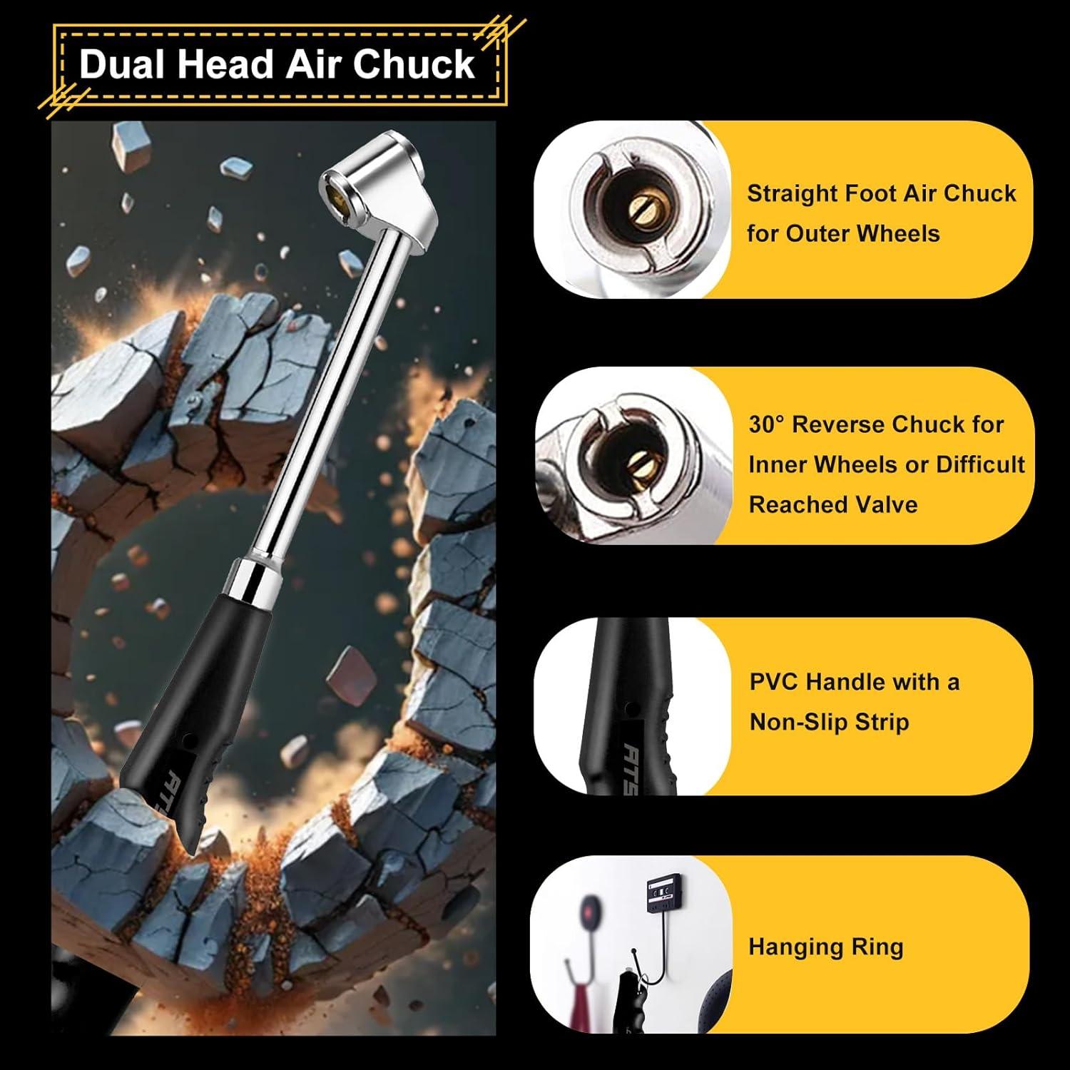 Manómetro de presión ATsafepro 10-150 PSI 32.3 cm doble cabeza