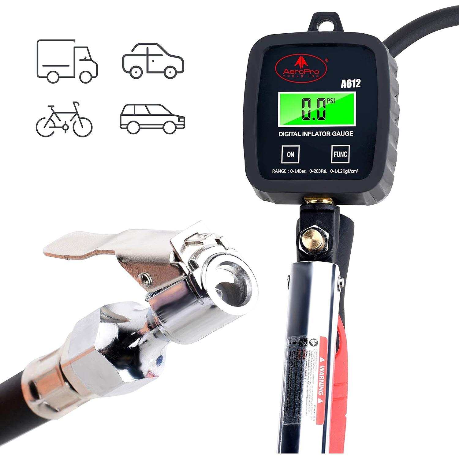 Inflador Digital de Neumáticos AEROPRO Tools 203 PSI