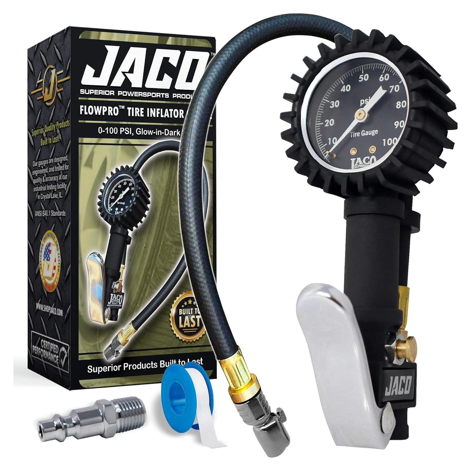 Inflador de Neumáticos JACO FlowPro con Manómetro 100 PSI