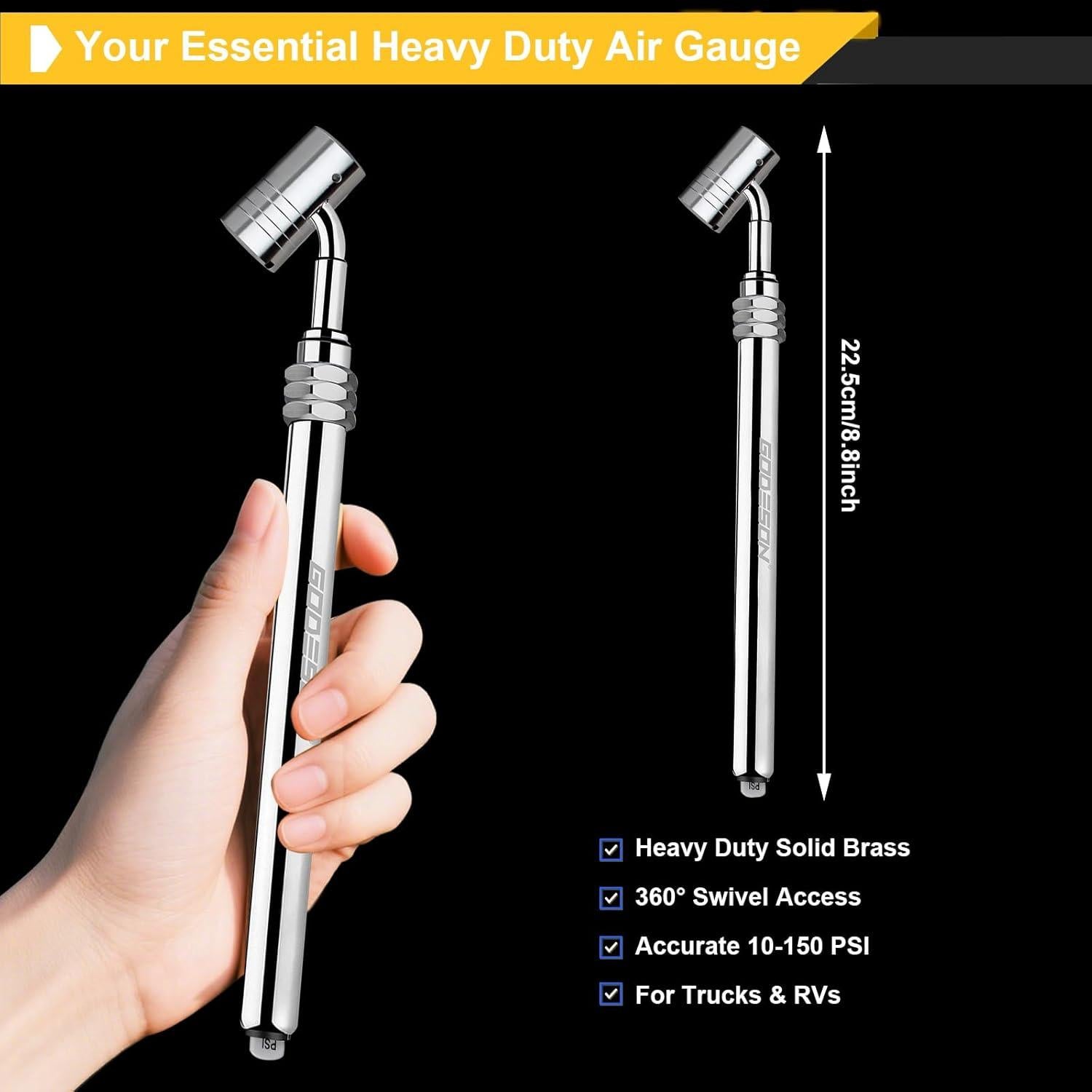 Manómetro de Presión GODESON para Neumáticos 10-150 PSI