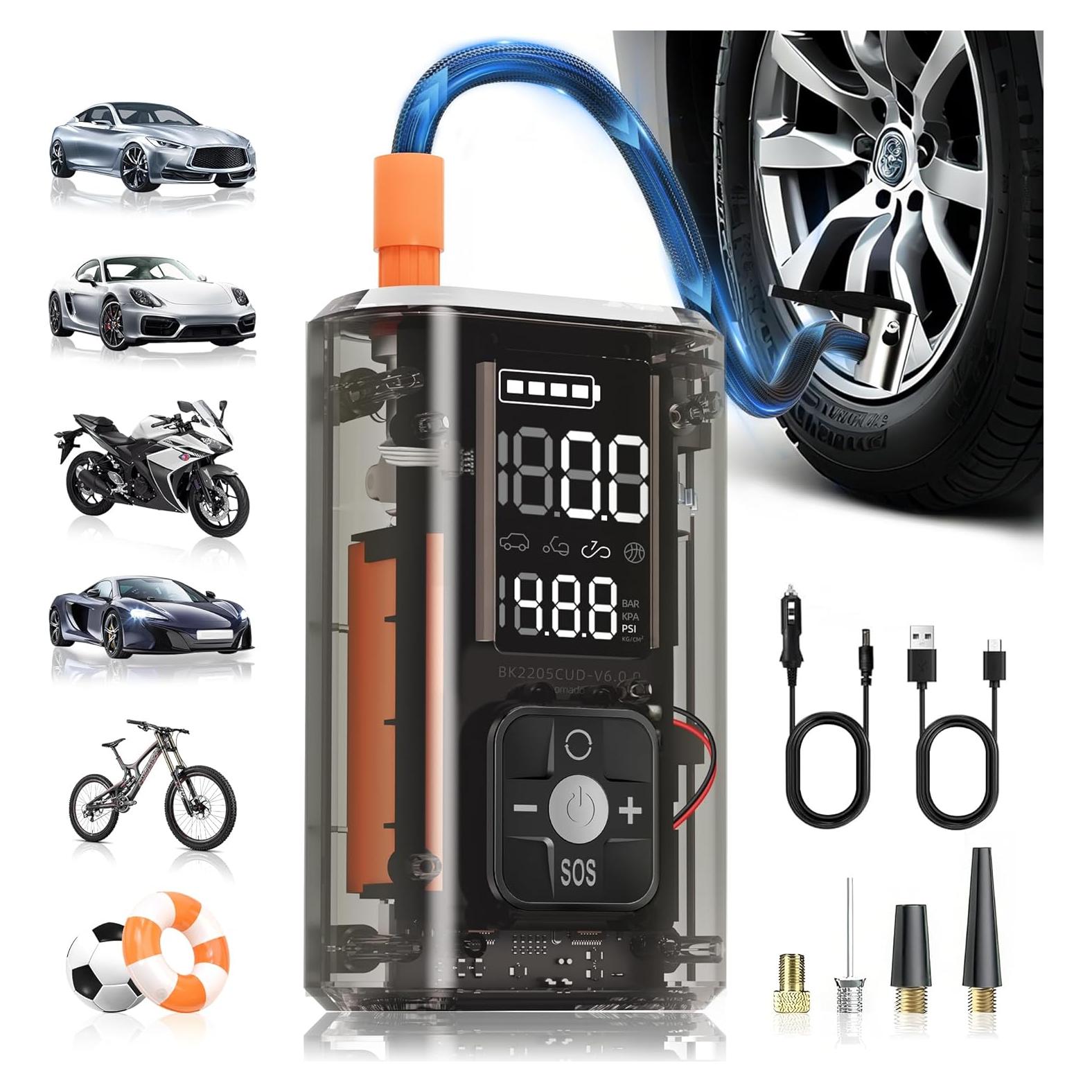 Compresor de Aire Portátil NOBIWA AX-69 150PSI con Luz LED