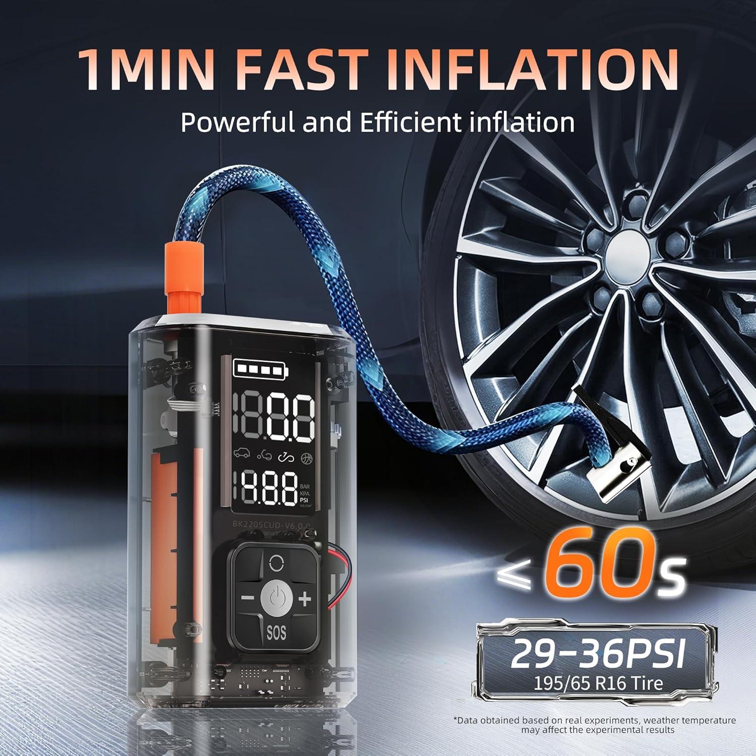 Compresor de Aire Portátil NOBIWA AX-69 150PSI con Luz LED