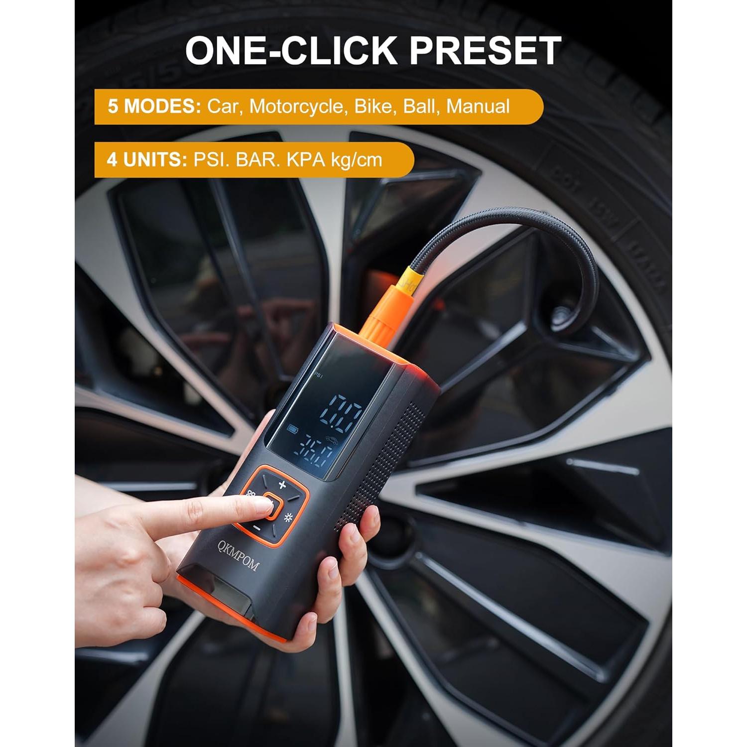 Compresor de Aire Portátil QKMPOM K7 180 PSI Inalámbrico