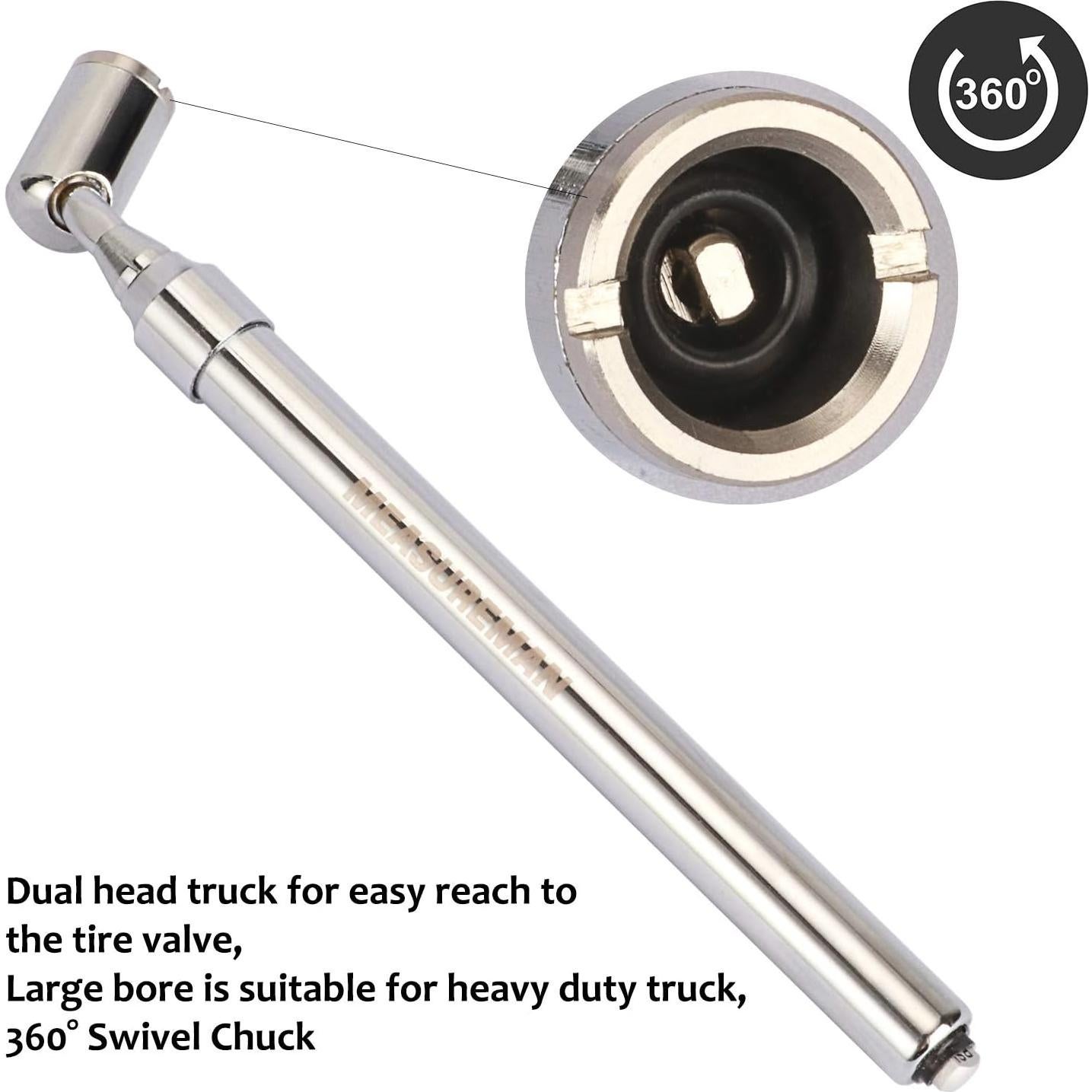 Medidor de Neumáticos Measureman 10-150psi Doble Cabeza