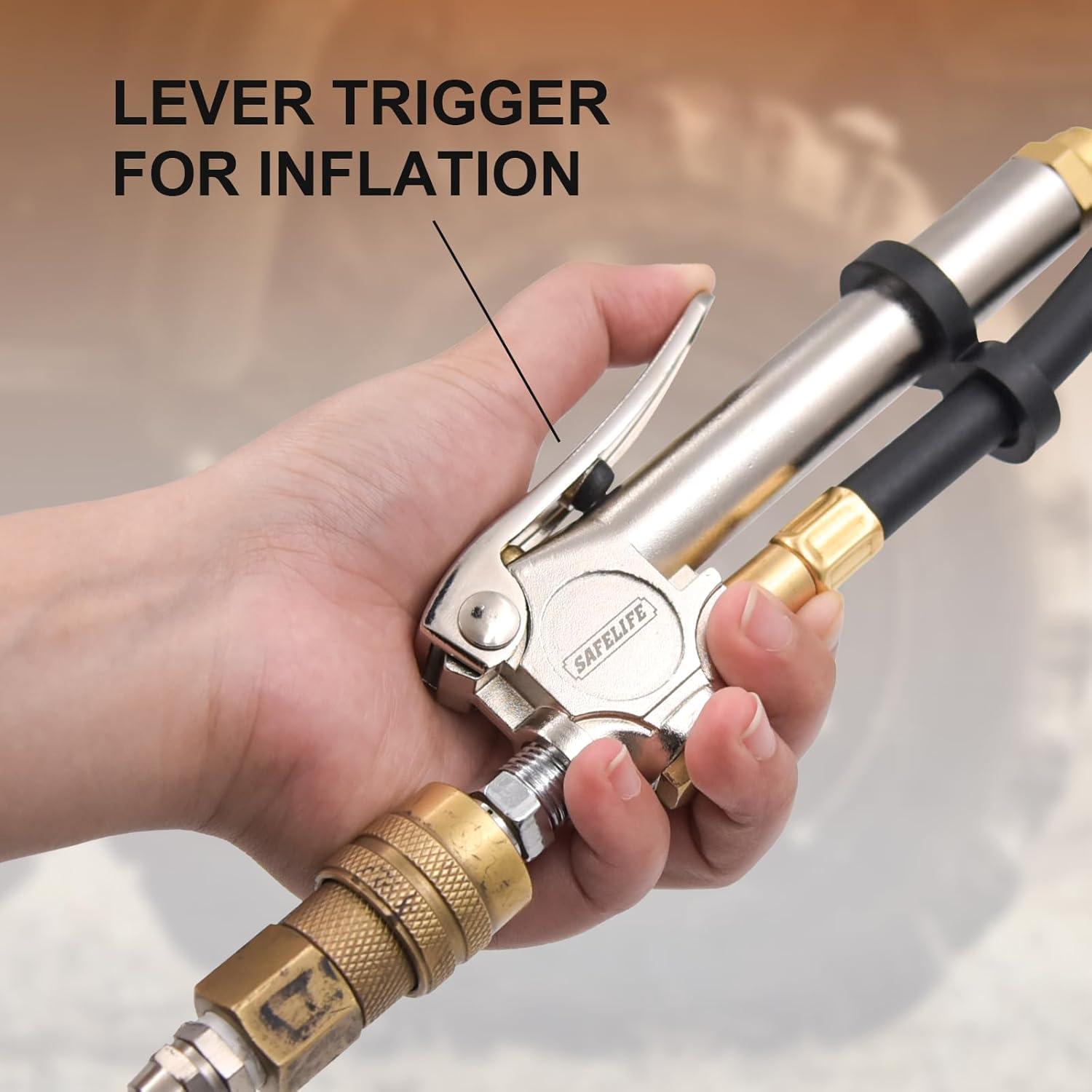 Inflador de Neumáticos SAFELIFE con Manómetro 10-120 PSI