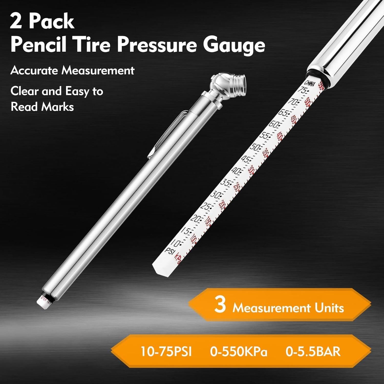 Medidor de Presión de Neumáticos XIZIX 10-75 PSI Acero Inoxidable