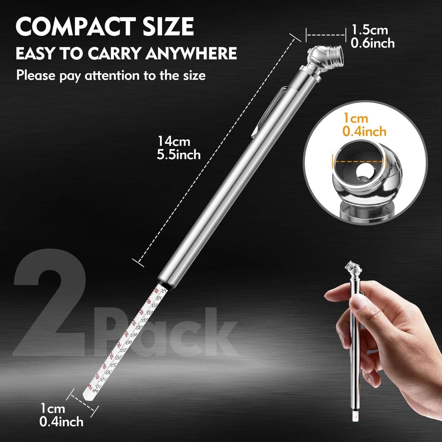 Medidor de Presión de Neumáticos XIZIX 10-75 PSI Acero Inoxidable