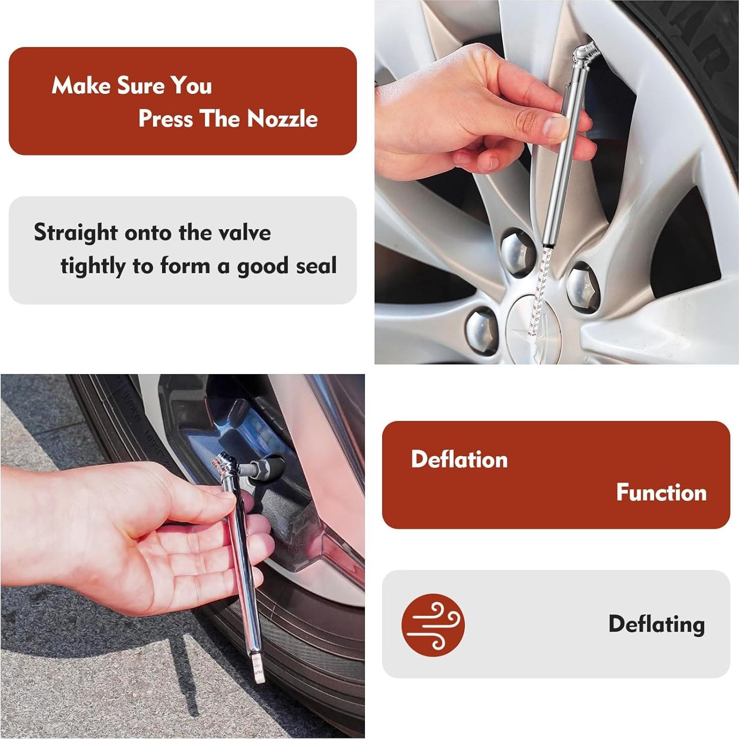 Medidor de Presión de Neumáticos XIZIX 10-75 PSI Acero Inoxidable