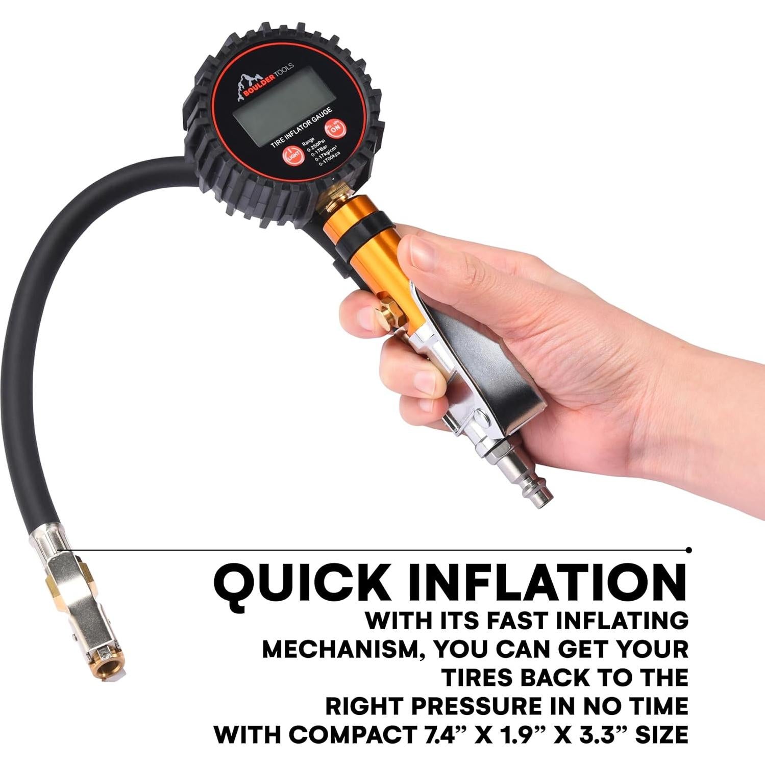 Medidor de Presión de Neumáticos Boulder Tools BOTO-000016 0-250 PSI