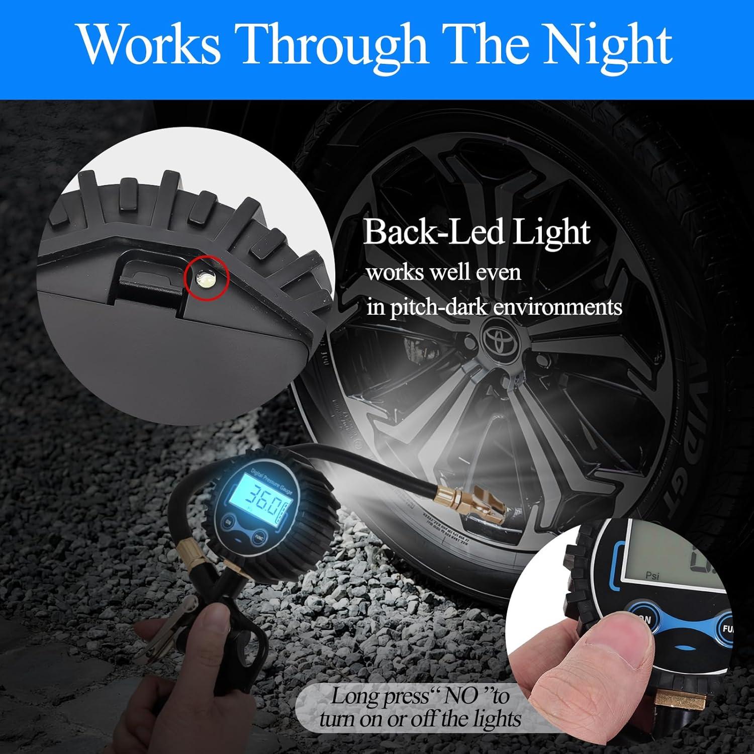 Medidor de Presión de Neumáticos Digital AmazStove 250 PSI