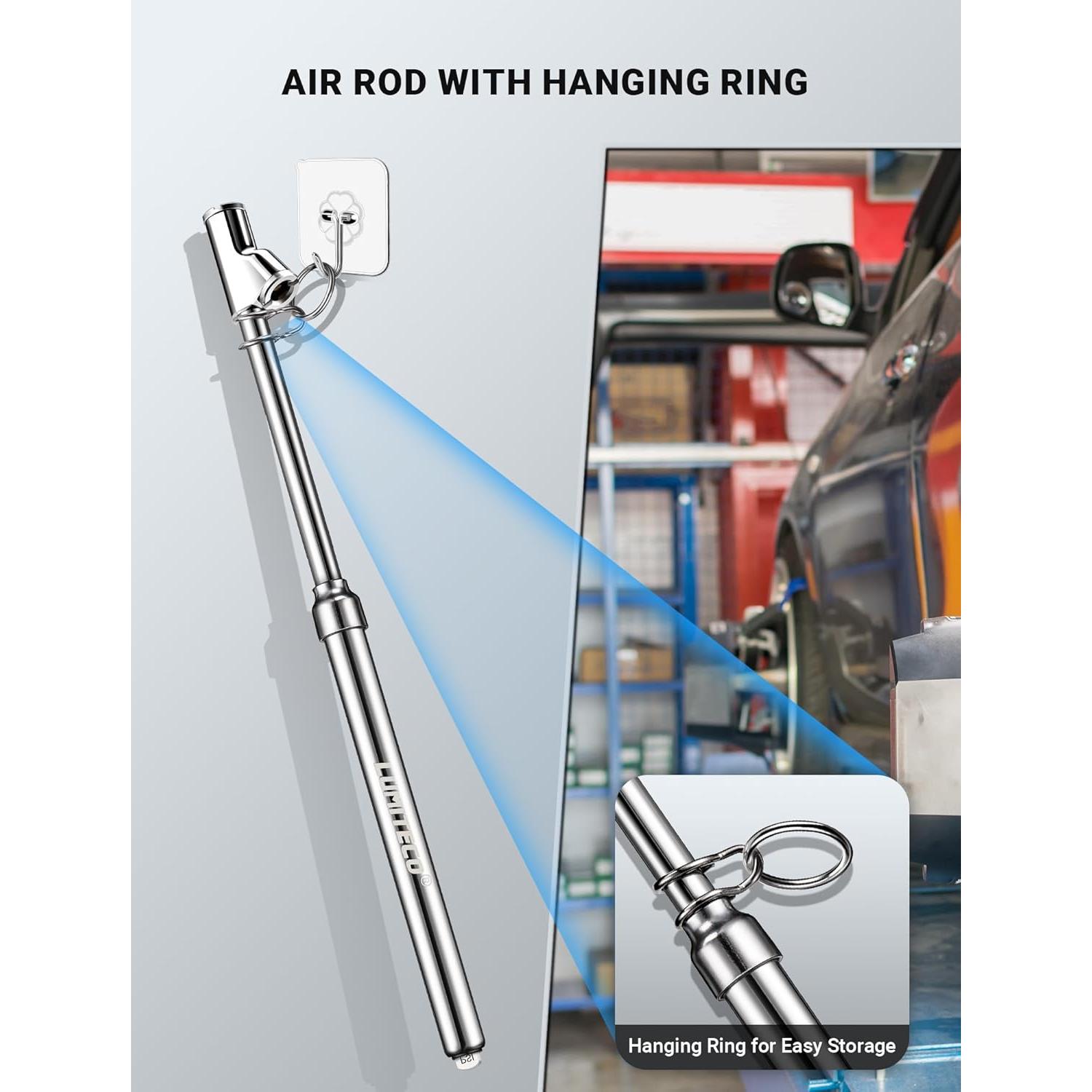 Medidor de Presión de Neumáticos LUMITECO Doble Cabeza 10-150 PSI