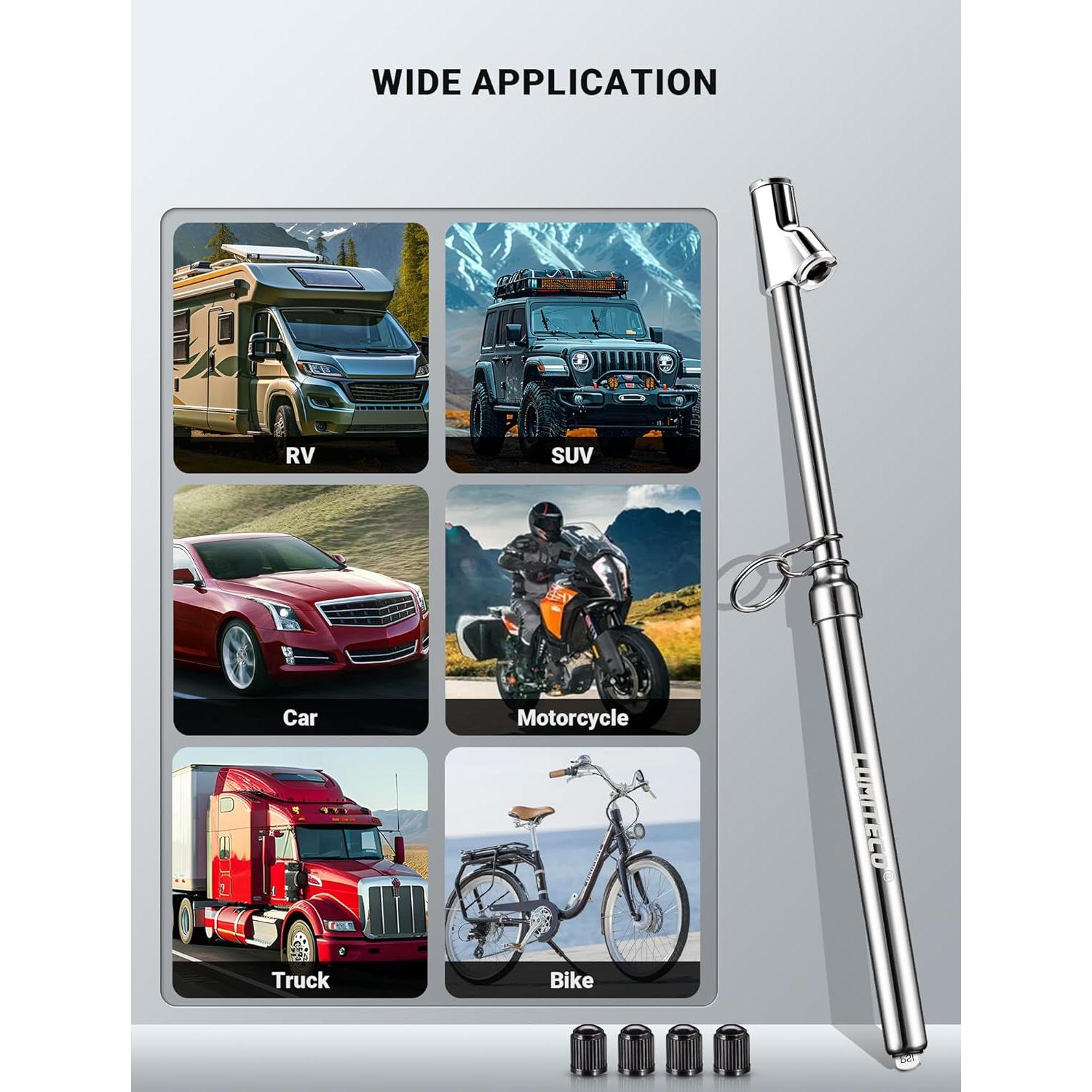 Medidor de Presión de Neumáticos LUMITECO Doble Cabeza 10-150 PSI