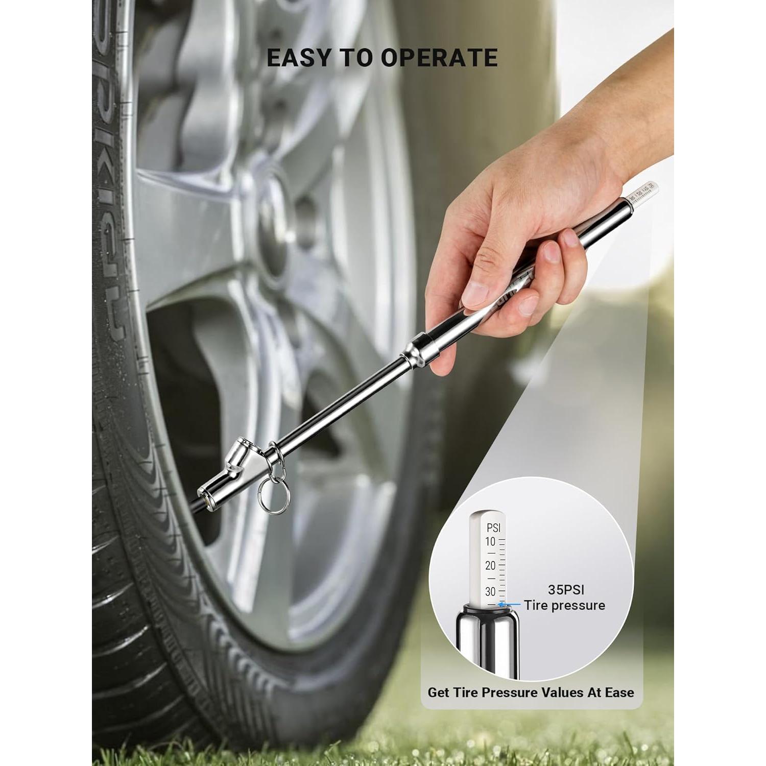 Medidor de Presión de Neumáticos LUMITECO Doble Cabeza 10-150 PSI