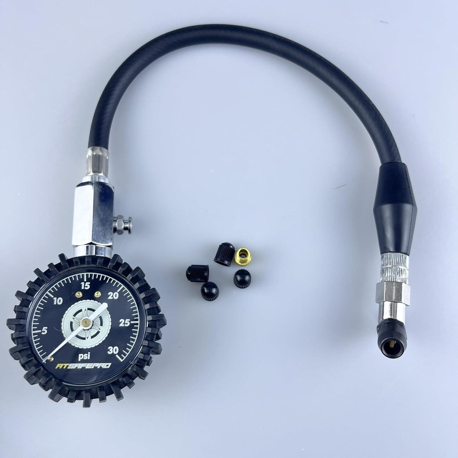 Manómetro Mecánico ATsafepro 30 PSI con Manguera Flexible