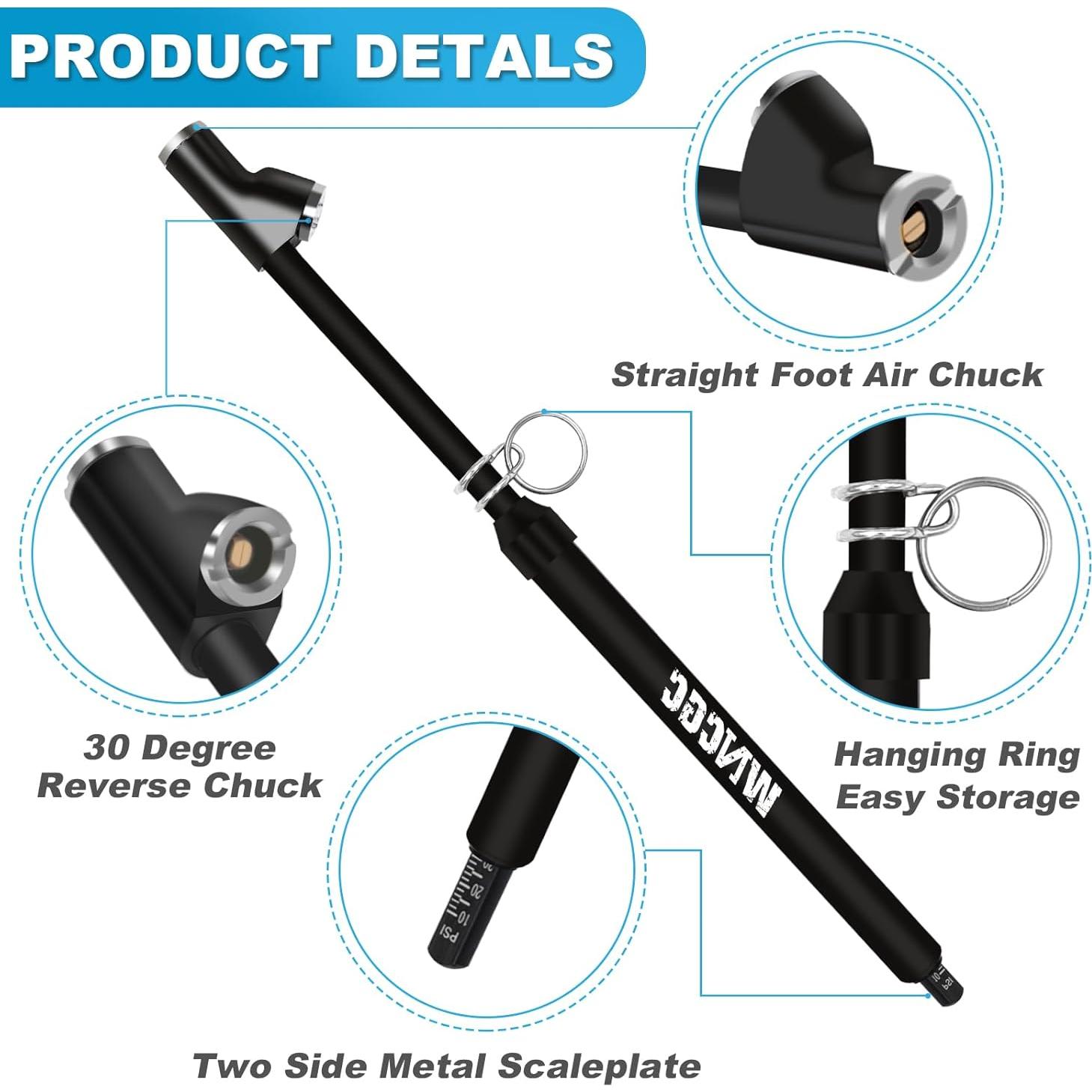 Medidor de Presión de Neumáticos WNCGC Doble Cabeza 0.69-10.34 bar