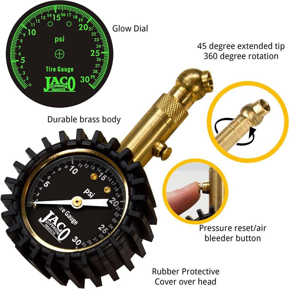 Manómetro de Presión Baja JACO Elite 0-30 PSI para Neumáticos