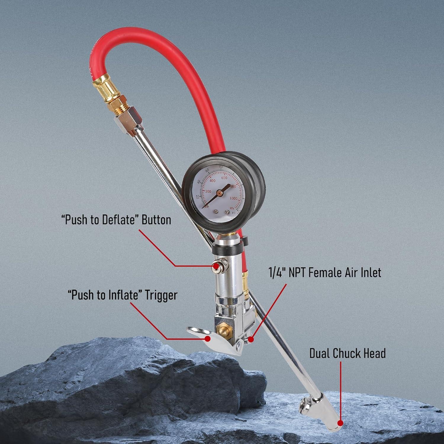 Inflador de Neumáticos WYNNsky con Manómetro 30.48 cm 160 PSI