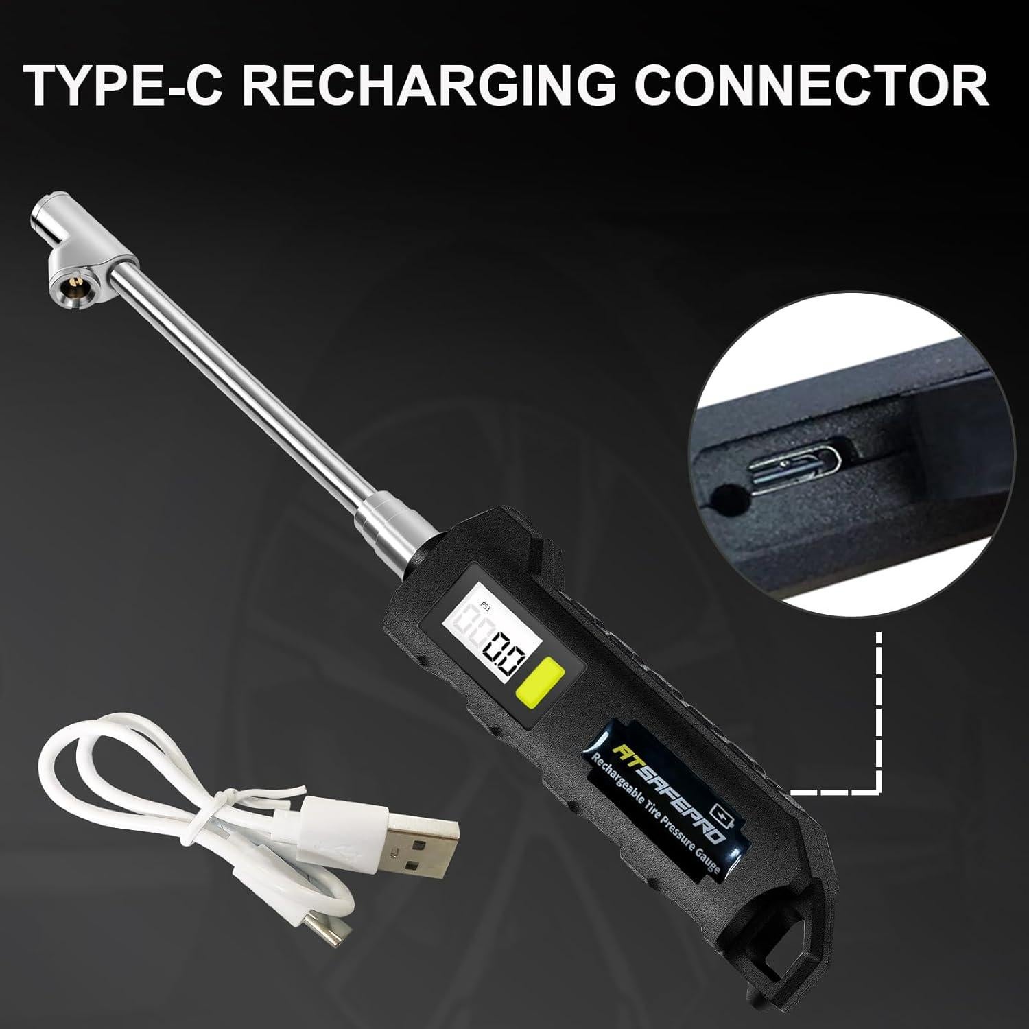 Medidor Digital de Presión de Neumáticos ATsafepro AS011-2