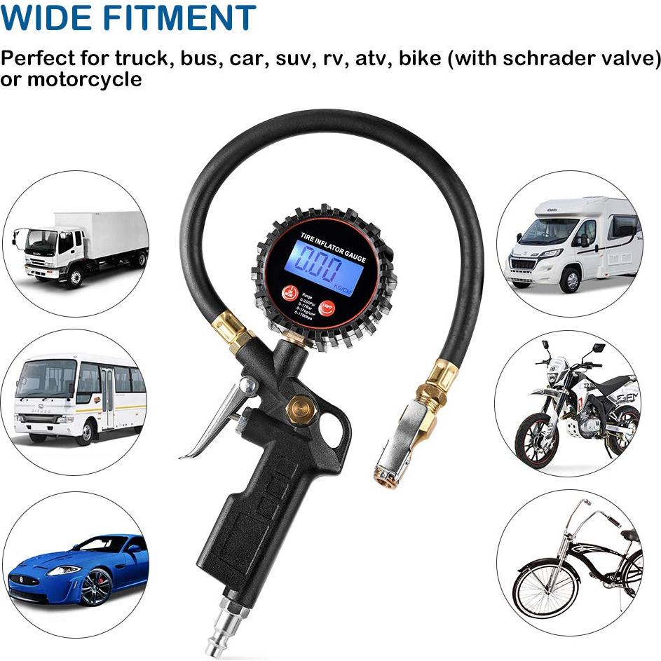 Medidor Digital de Inflador de Neumáticos CZC AUTO 250 PSI