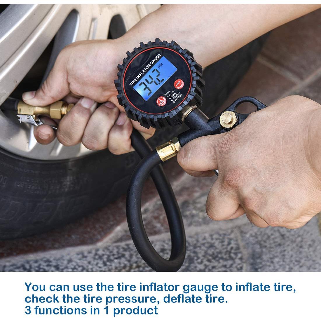 Medidor Digital de Inflador de Neumáticos CZC AUTO 250 PSI