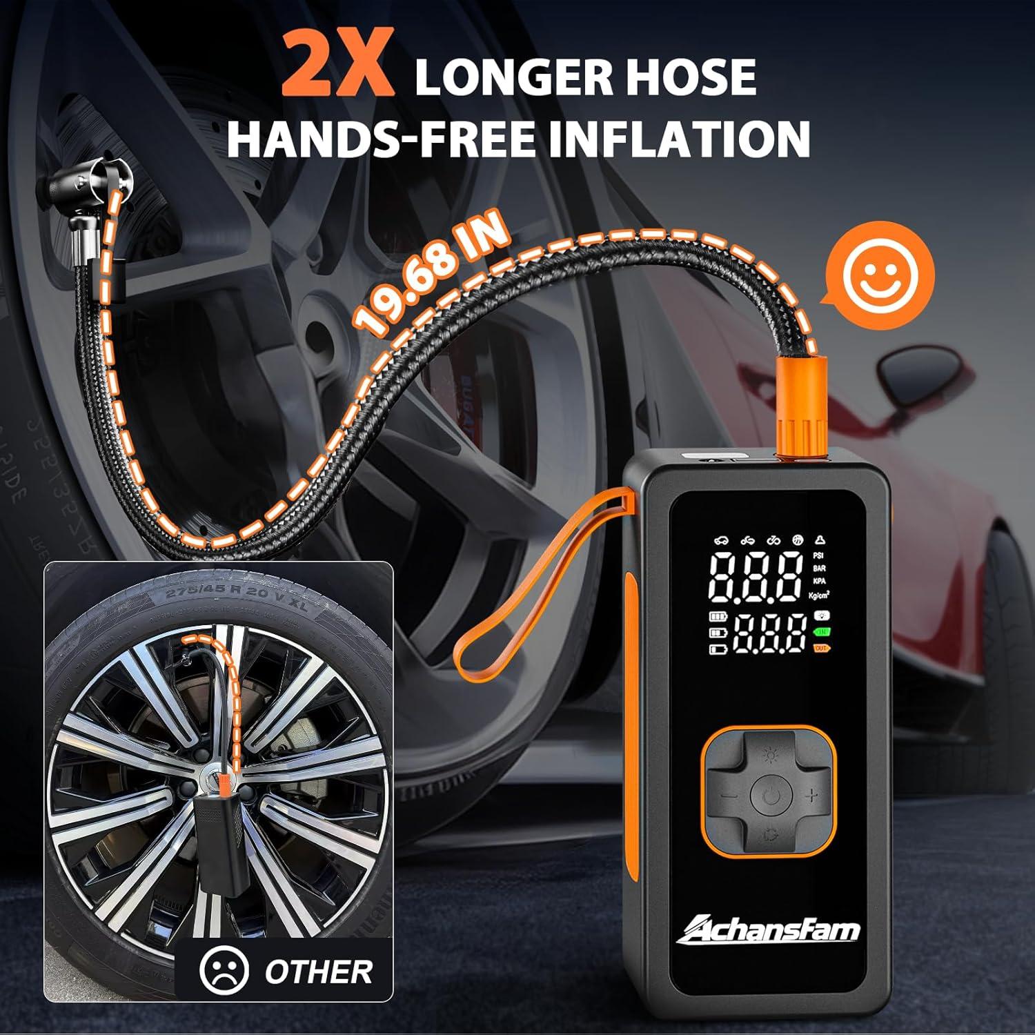 Compresor de Aire Portátil Achansfam 150 PSI con Manómetro Digital