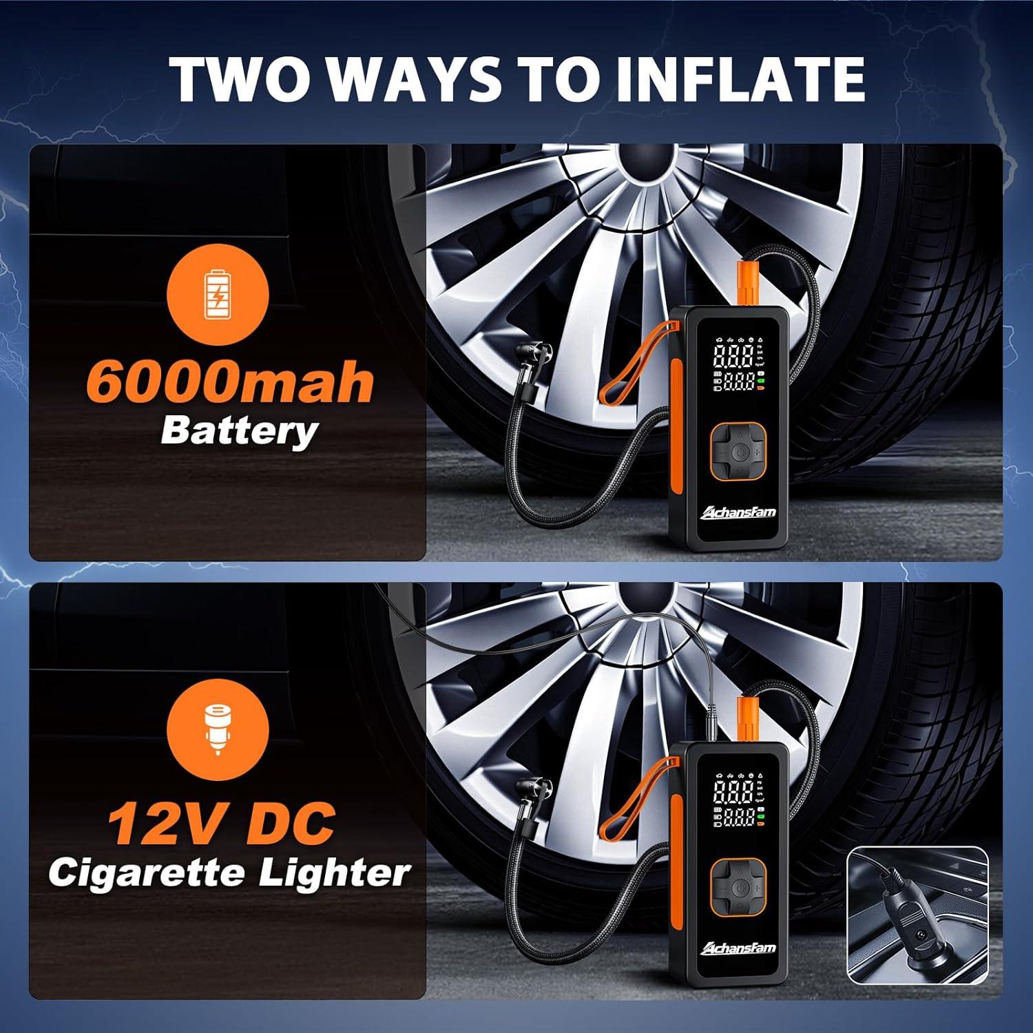 Compresor de Aire Portátil Achansfam 150 PSI con Manómetro Digital