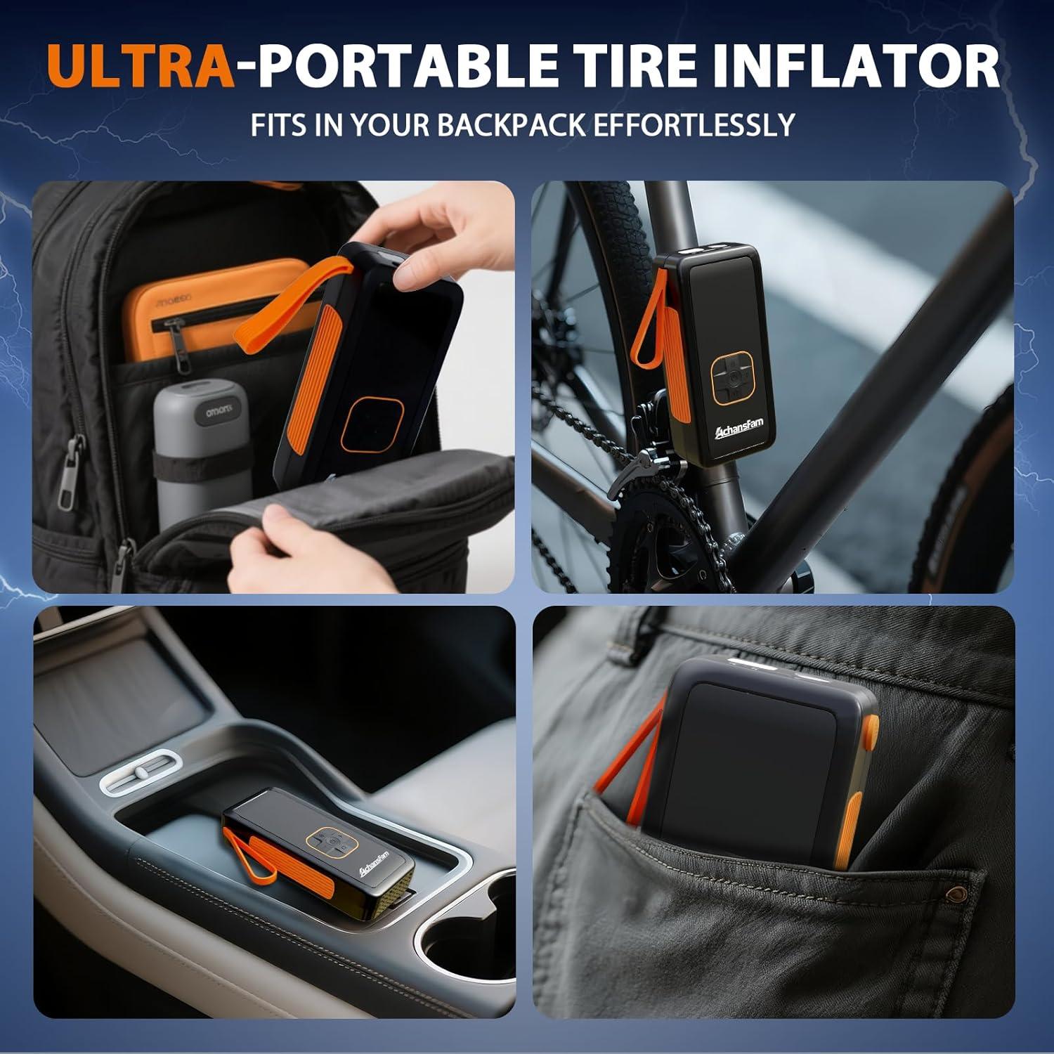 Compresor de Aire Portátil Achansfam 150 PSI con Manómetro Digital