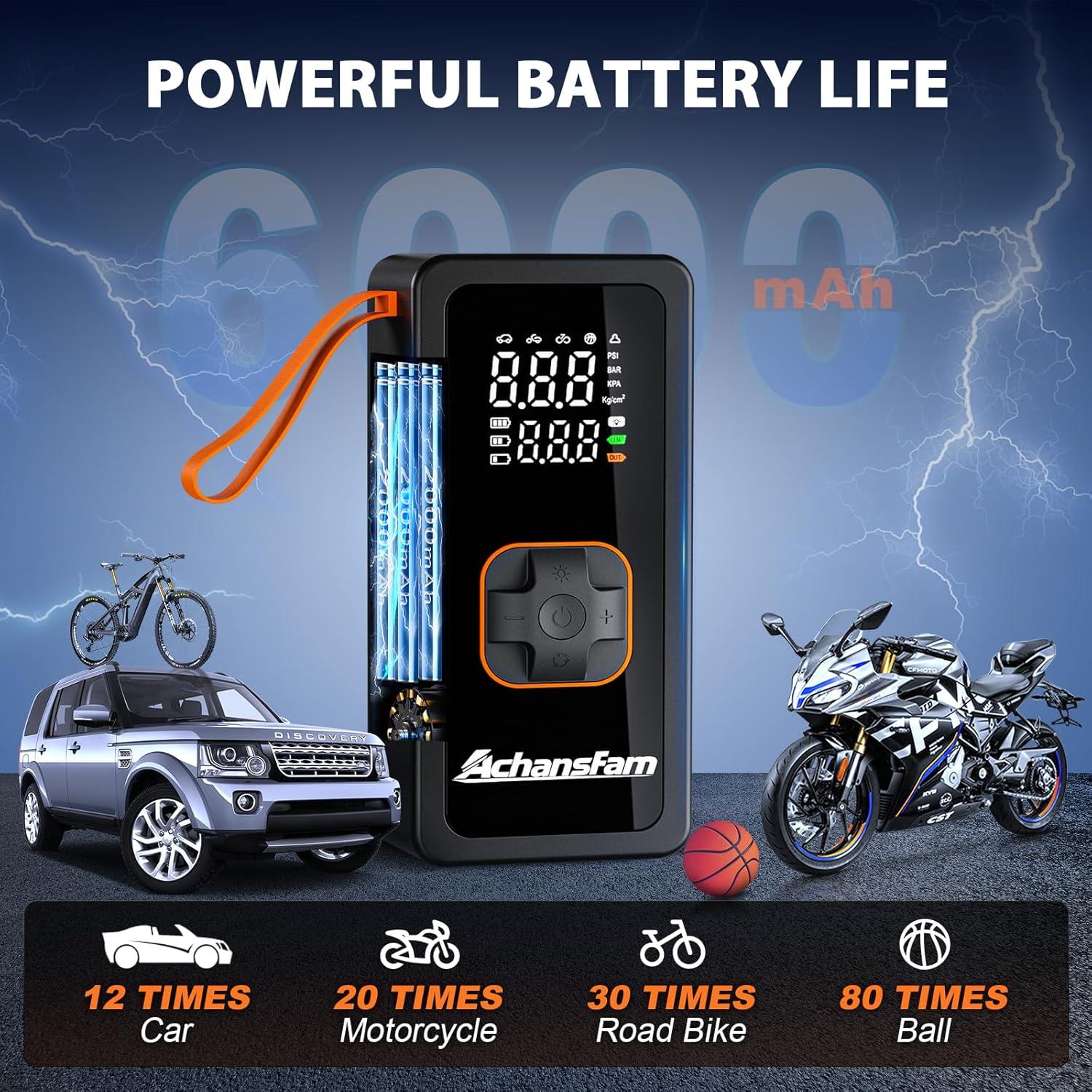 Compresor de Aire Portátil Achansfam 150 PSI con Manómetro Digital