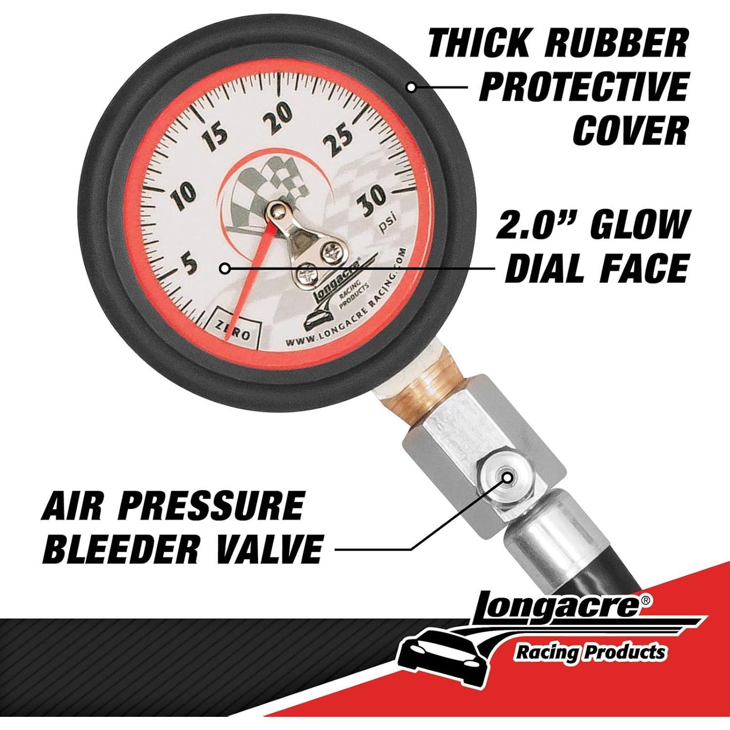 Medidor de Presión de Neumáticos Longacre 0-30 PSI 5.08 cm