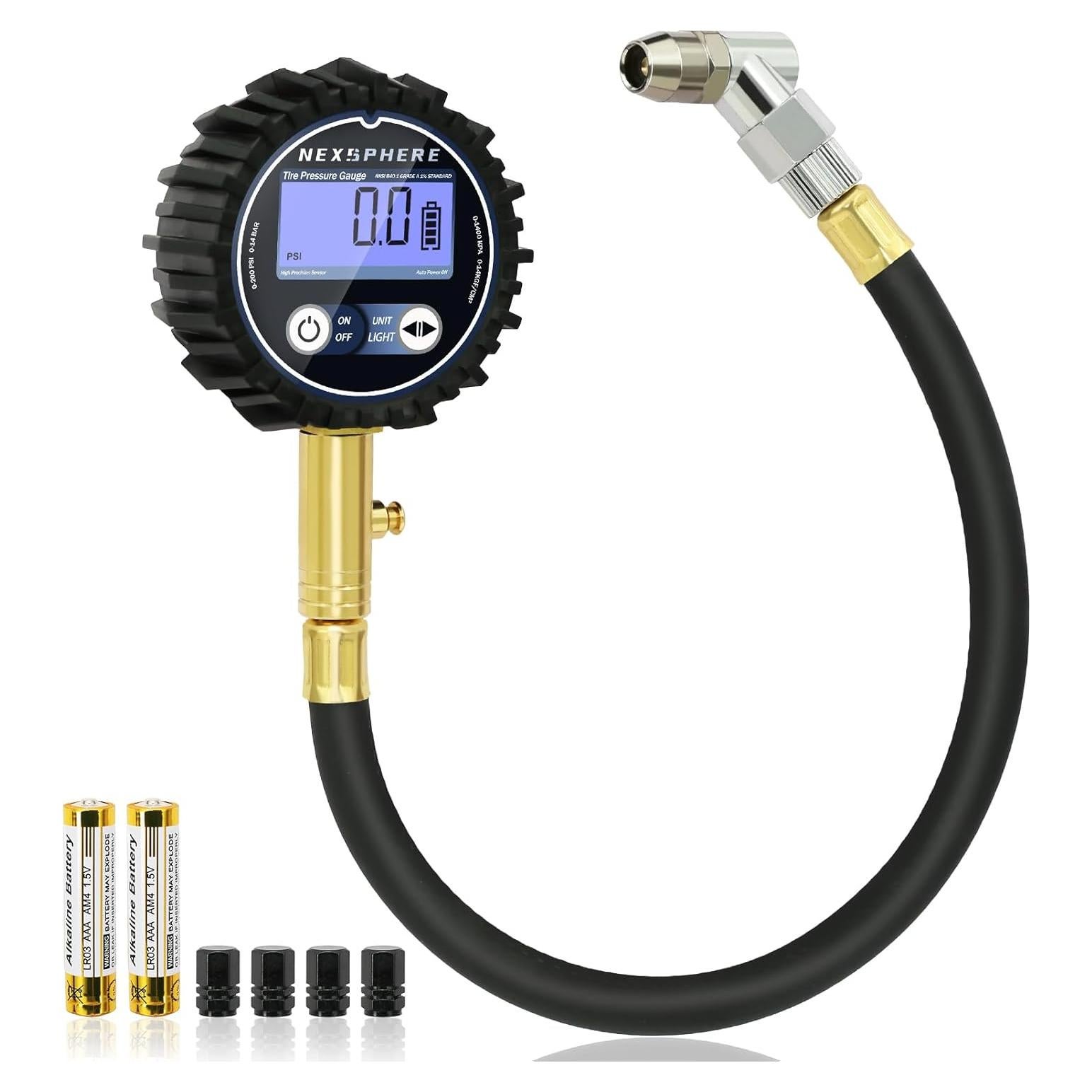 Medidor de Presión de Neumáticos Digital NexSphere 200 PSI