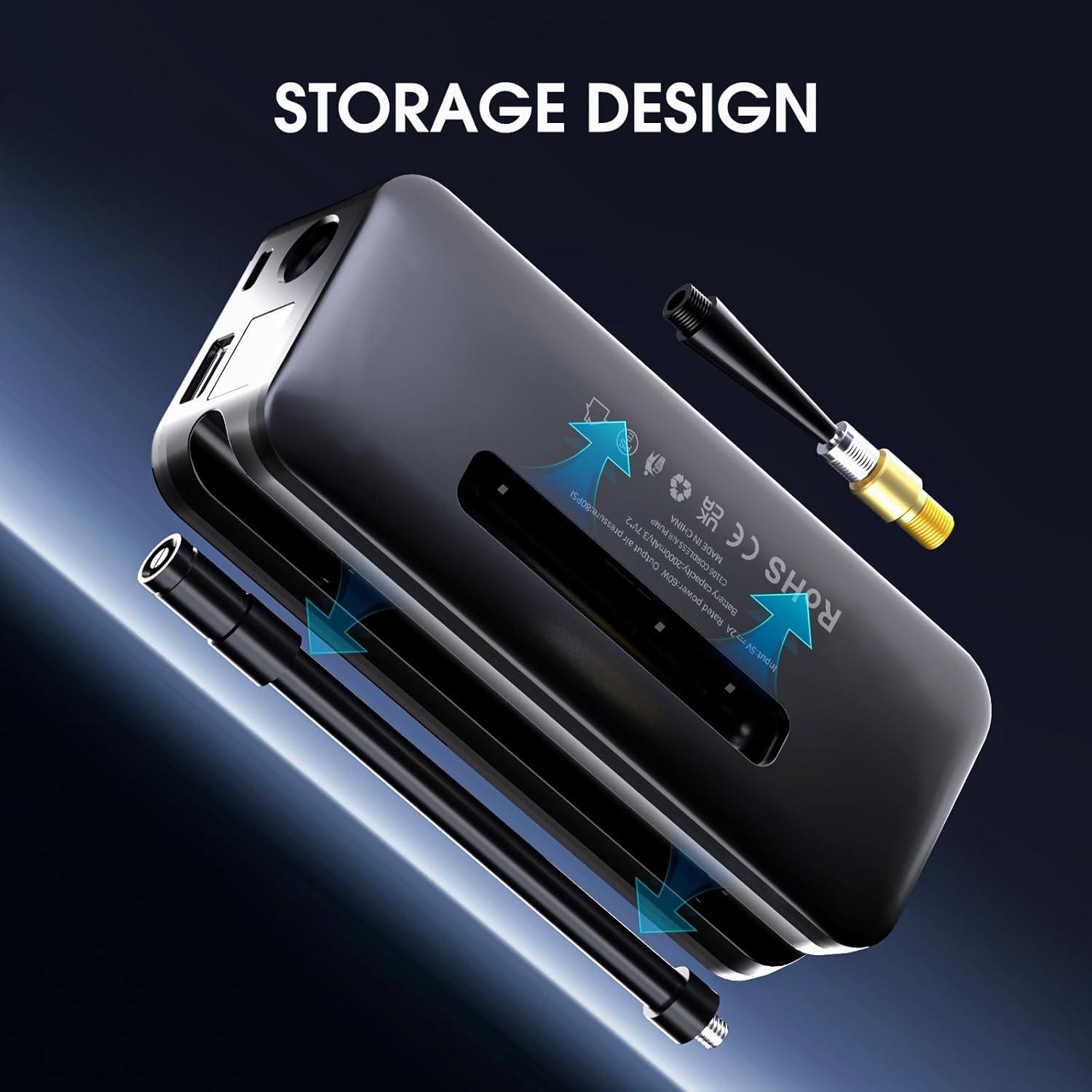 Compresor de Aire Portátil CARSUN 150PSI con Pantalla Digital