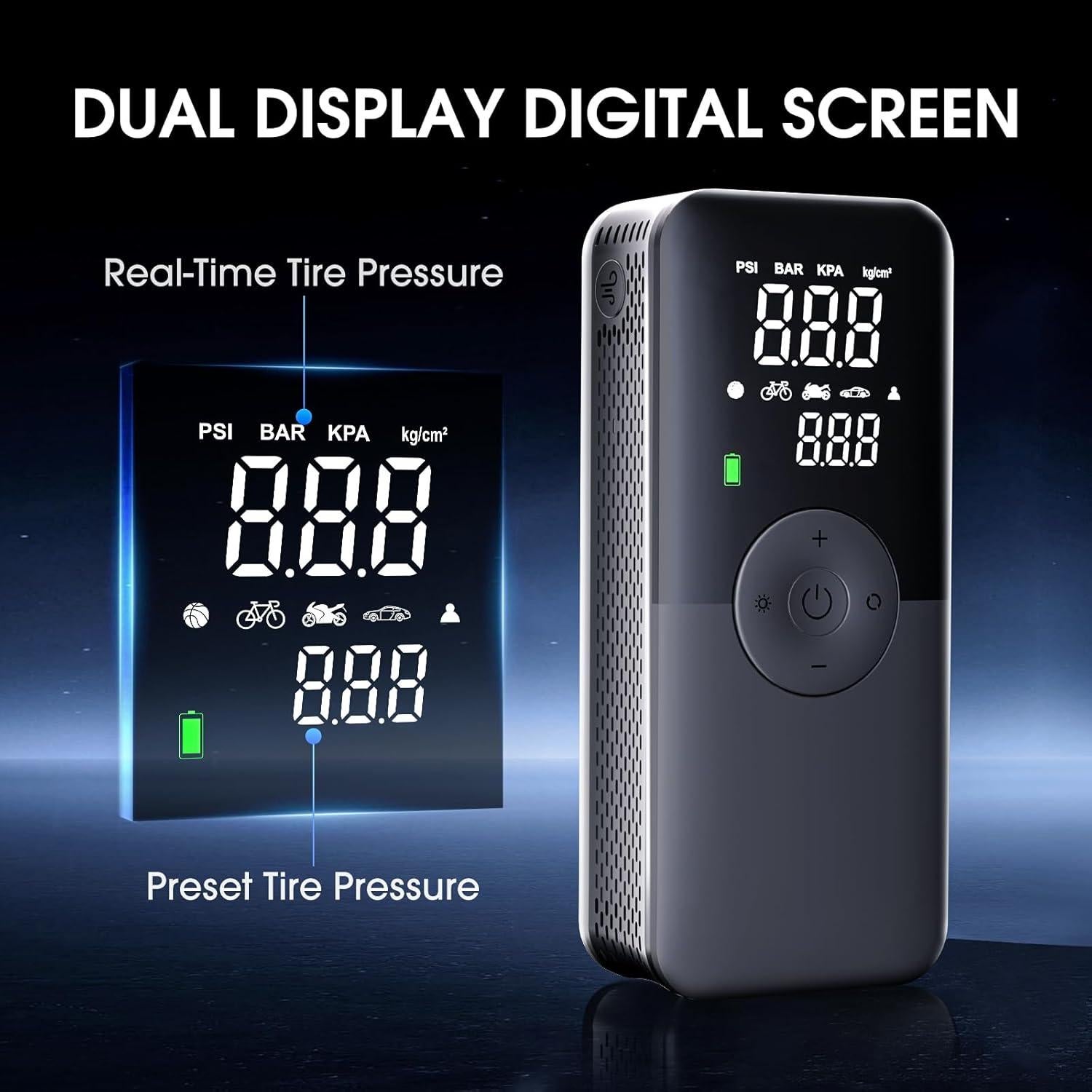 Compresor de Aire Portátil CARSUN 150PSI con Pantalla Digital