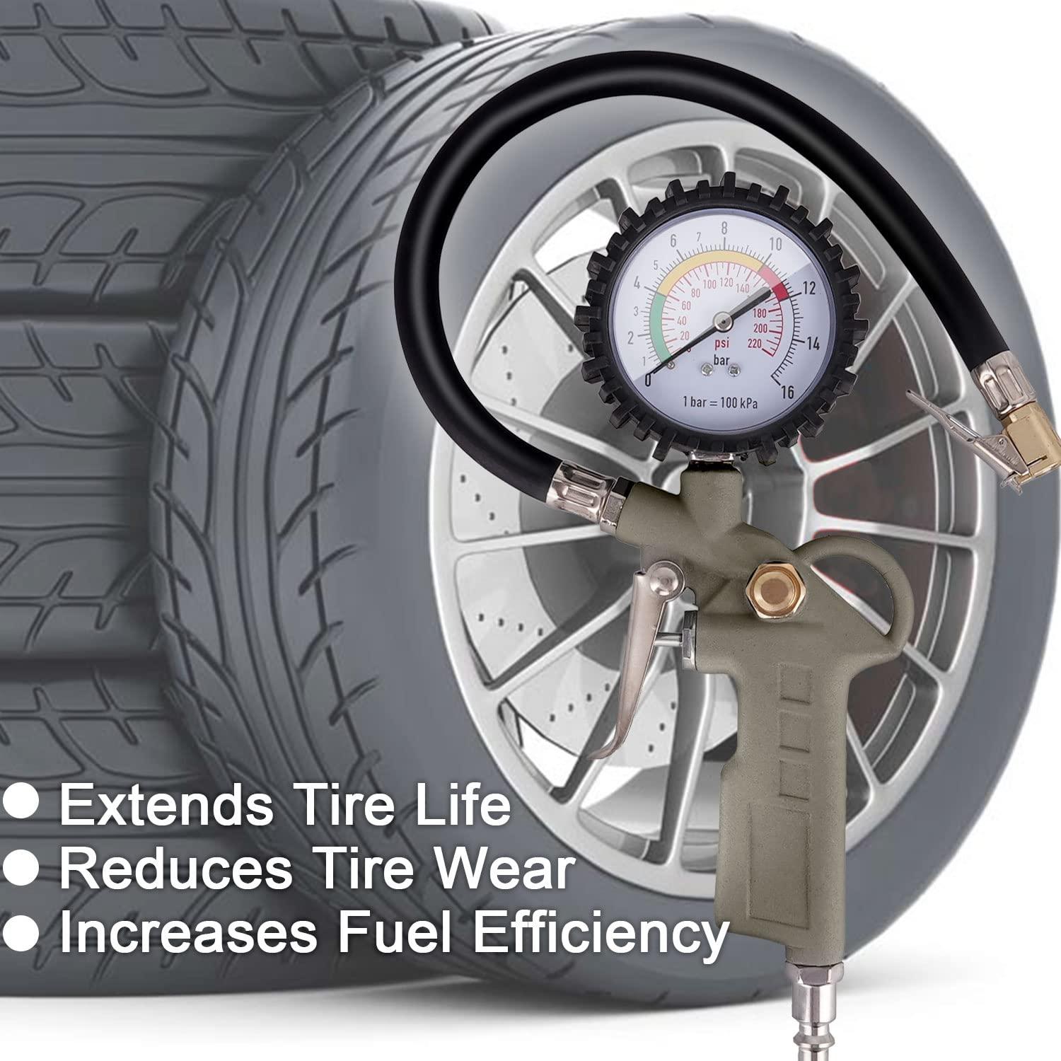 Inflador de Neumáticos con Manómetro LadFath 0-220 PSI