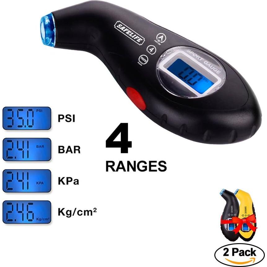 Medidor Digital de Presión de Neumáticos SAFELIFE 150 PSI LCD