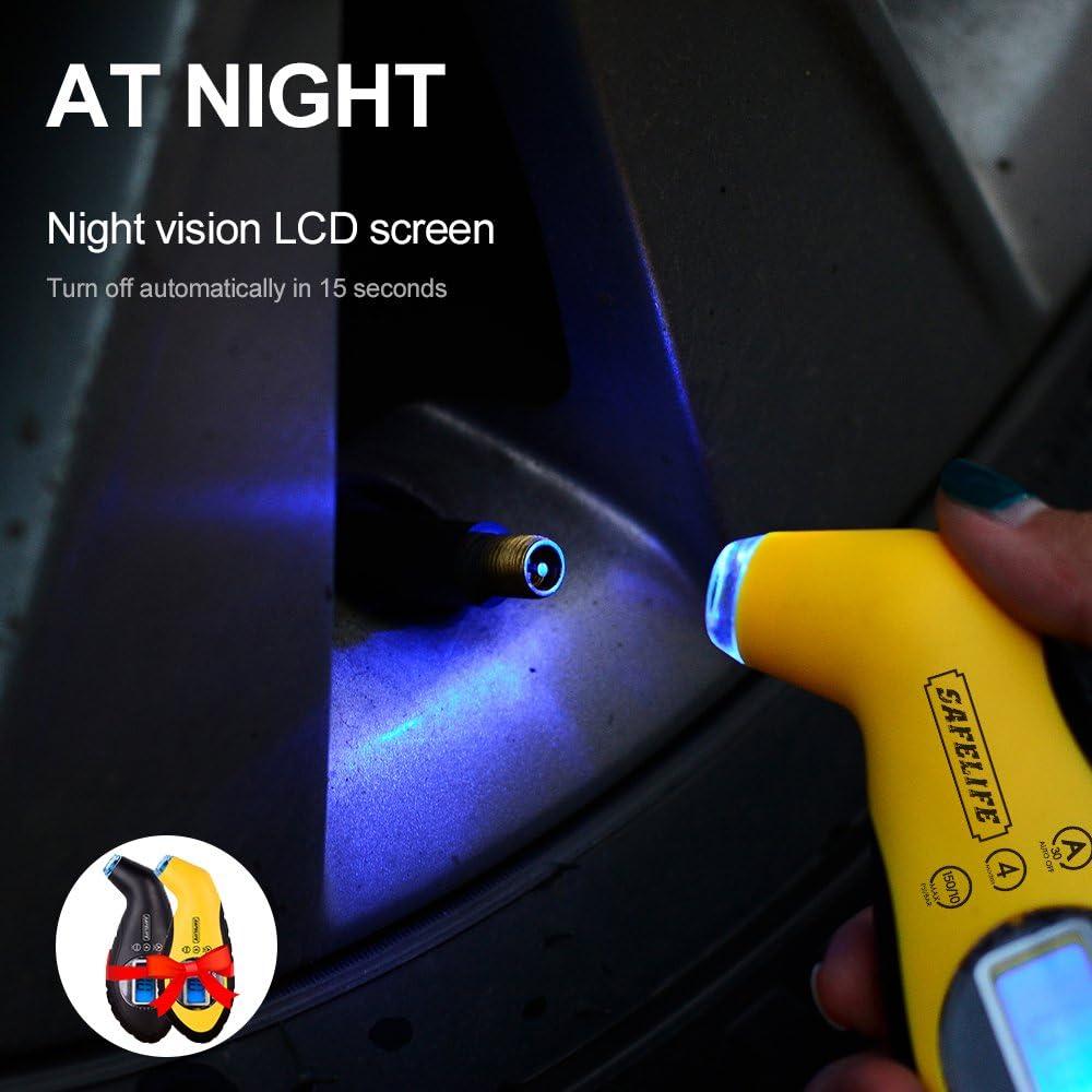 Medidor Digital de Presión de Neumáticos SAFELIFE 150 PSI LCD