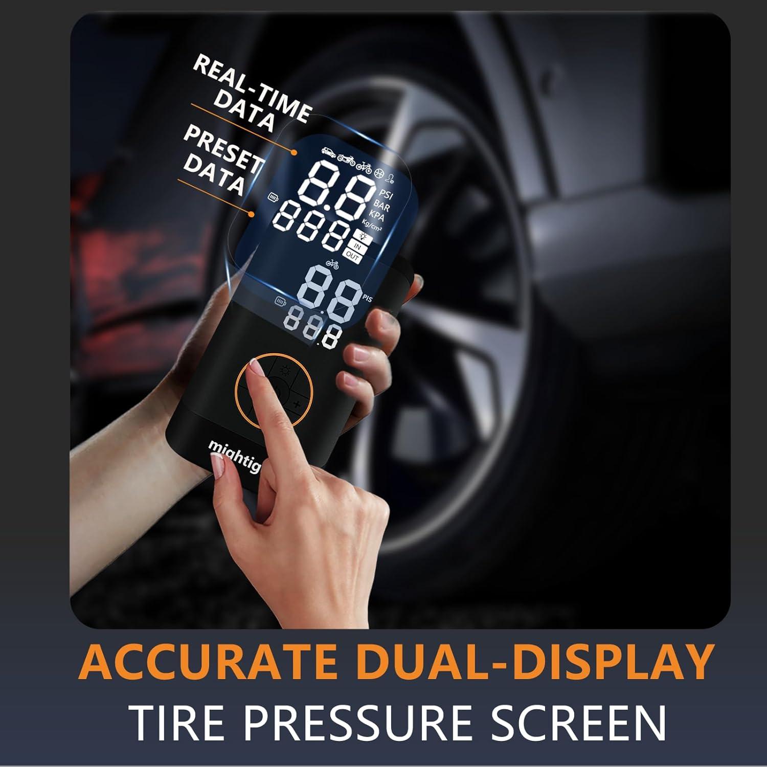 Compresor de Aire Portátil Mightiger 150 PSI Bomba Inalámbrica