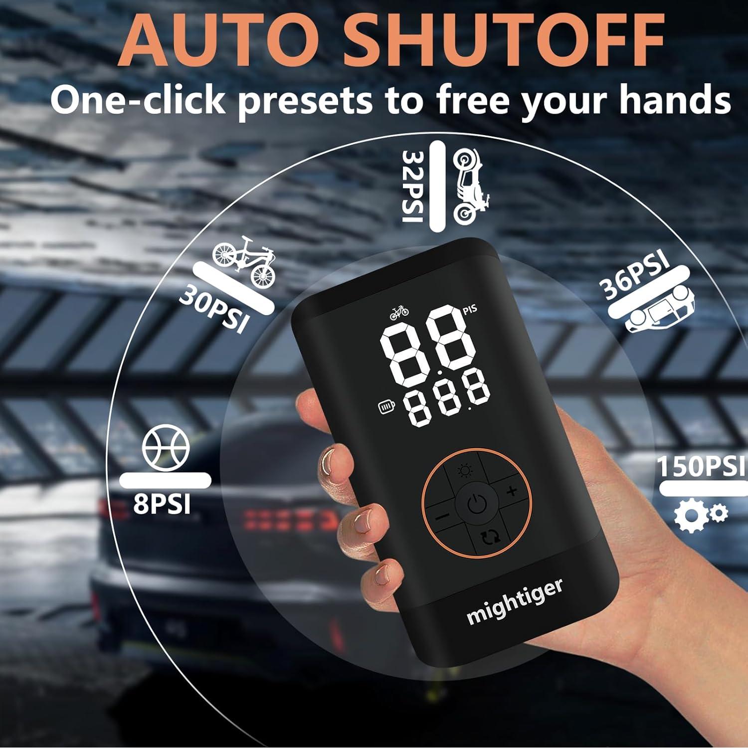 Compresor de Aire Portátil Mightiger 150 PSI Bomba Inalámbrica