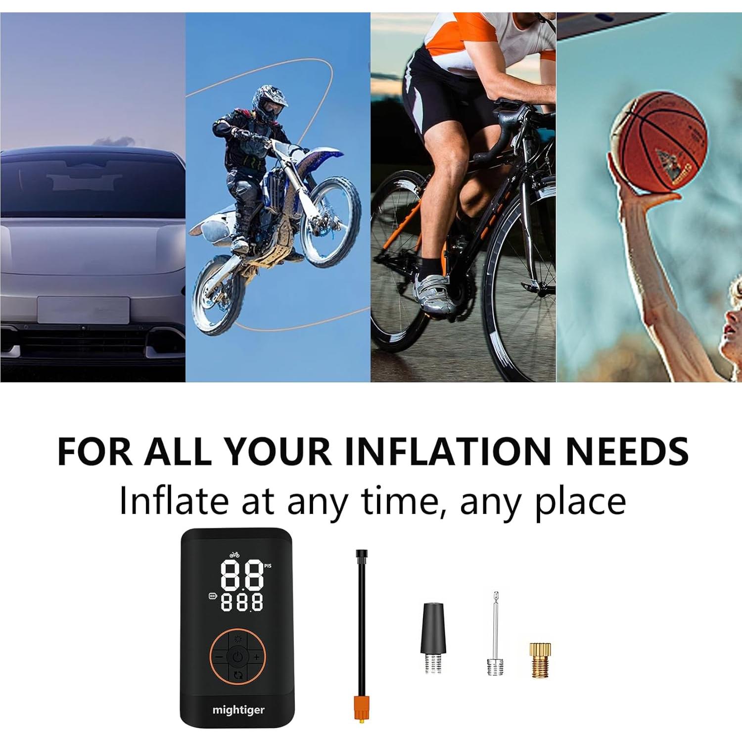 Compresor de Aire Portátil Mightiger 150 PSI Bomba Inalámbrica